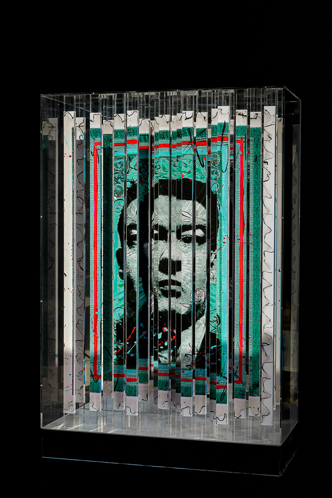 Kray Twins by Piers Bourke, perspex, print and photography