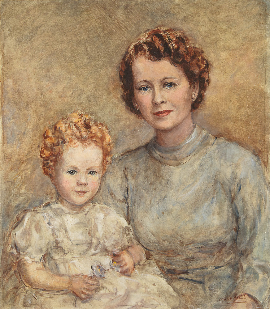 Lavinia and Moira Howard, 1950, Maud Cecil, oil on canvas