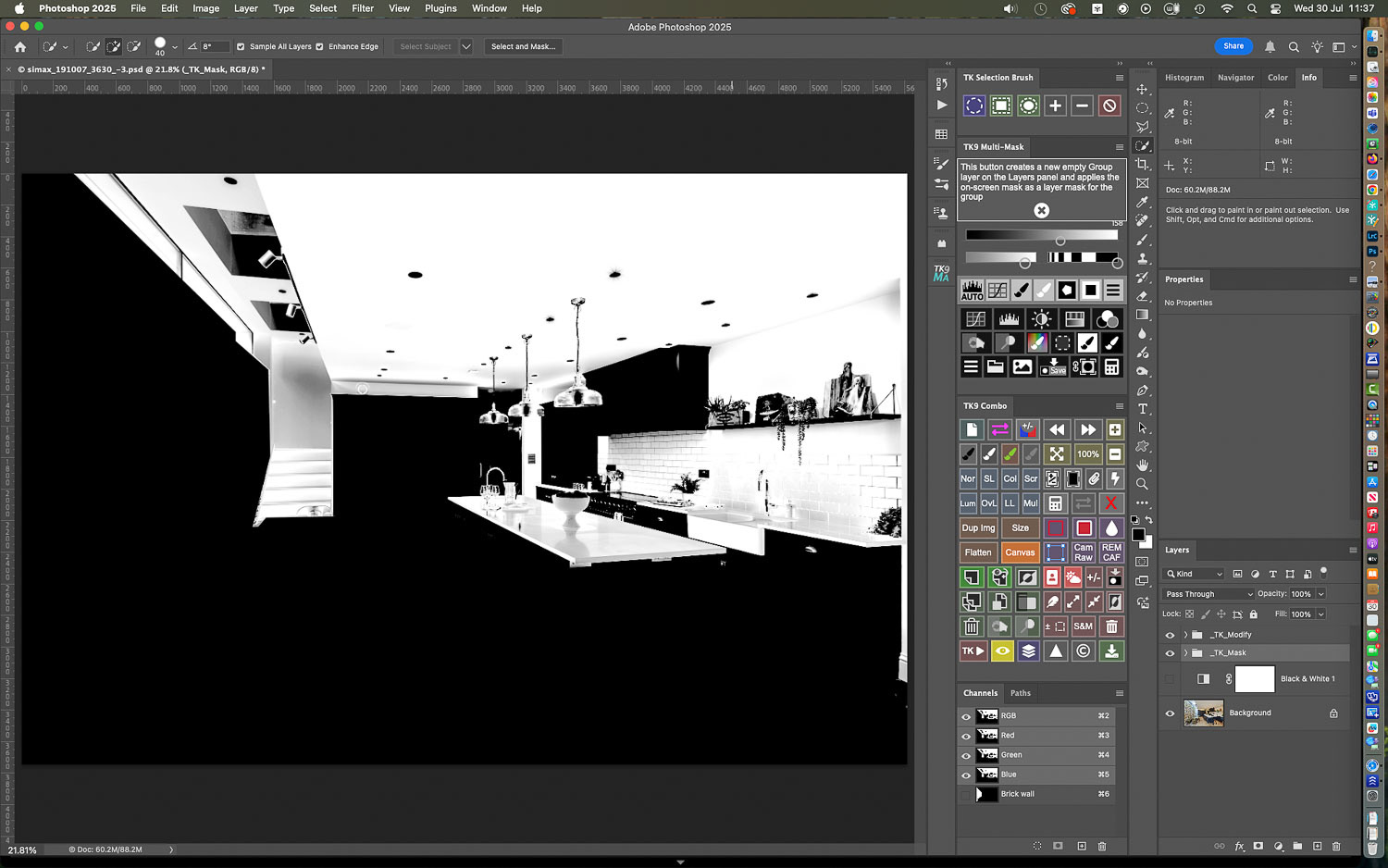 Using TK9's supplementary controls I can confine the luminosity mask to the lighter areas in the image I want to address....