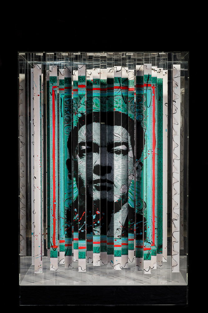 Kray Twins by Piers Bourke, perspex, print and photography