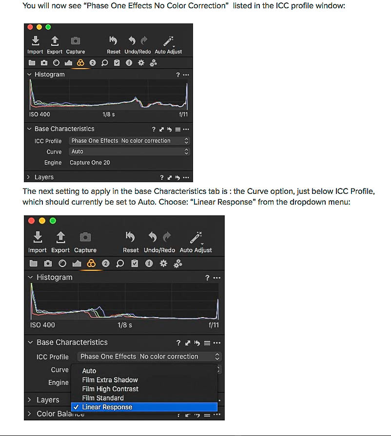 Creating camera profiles specifically for use in Capture One