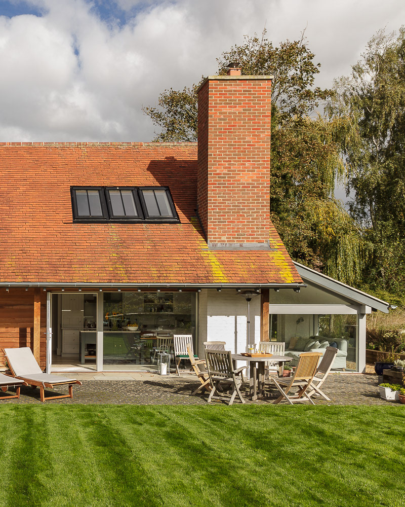 Green algae on a tiled roof: