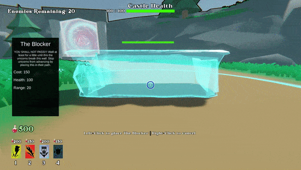 Wall blocking enemies with dissolve shader