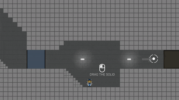 Solid being dragged to reach a higher ledge