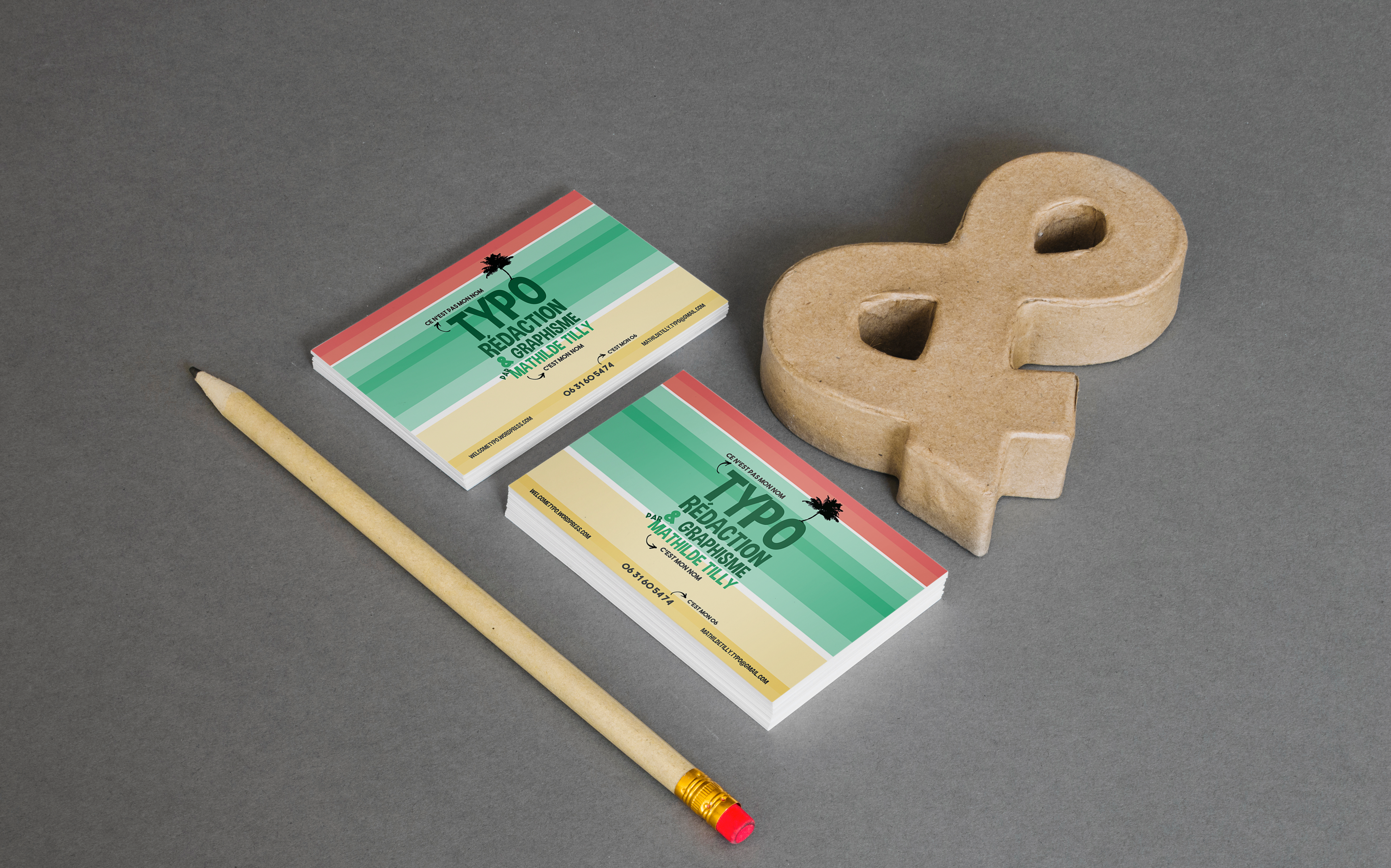 Cartes de visite TYPO sous l'ancienne charte graphique