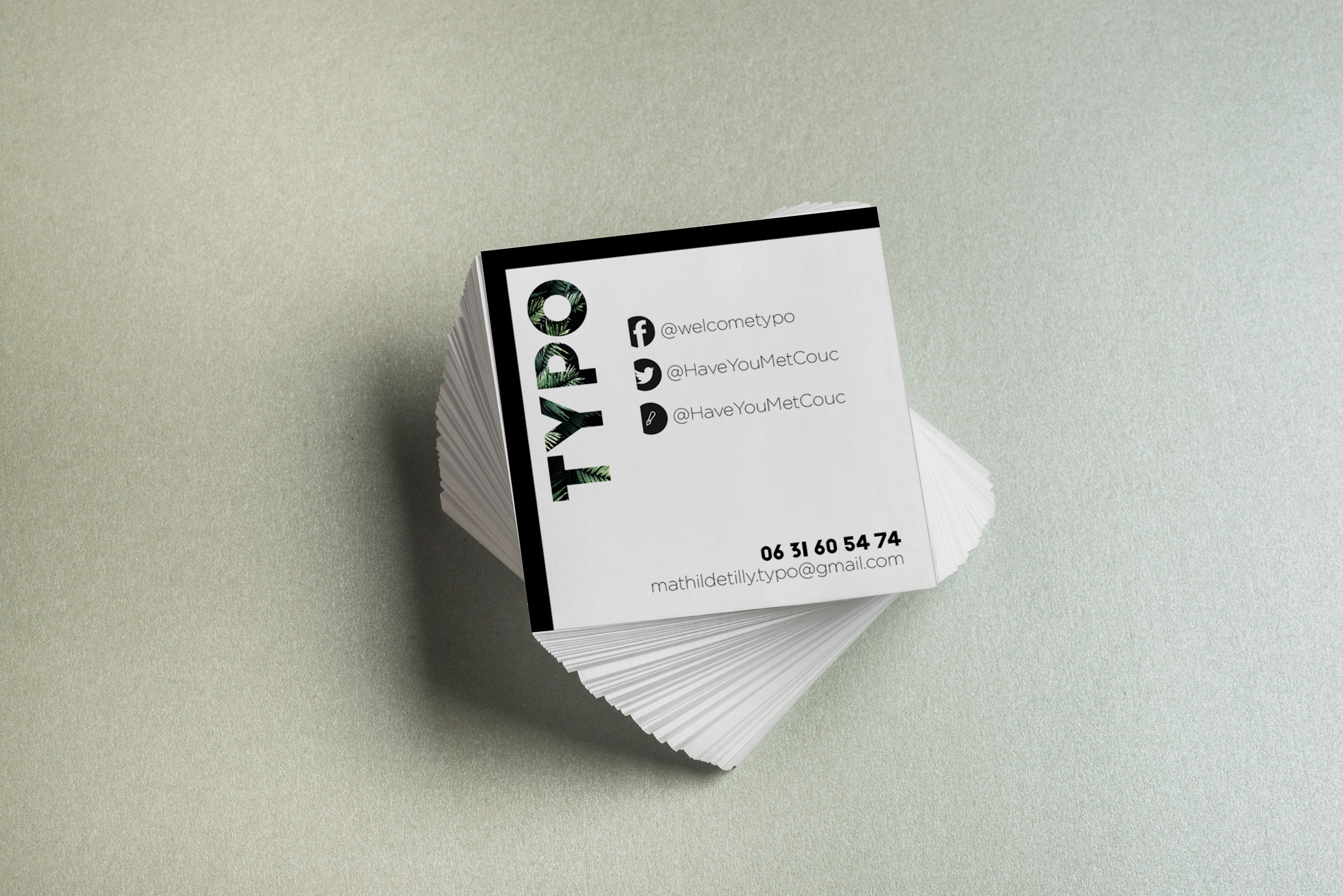 Nouvelle carte de visite de TYPO - verso