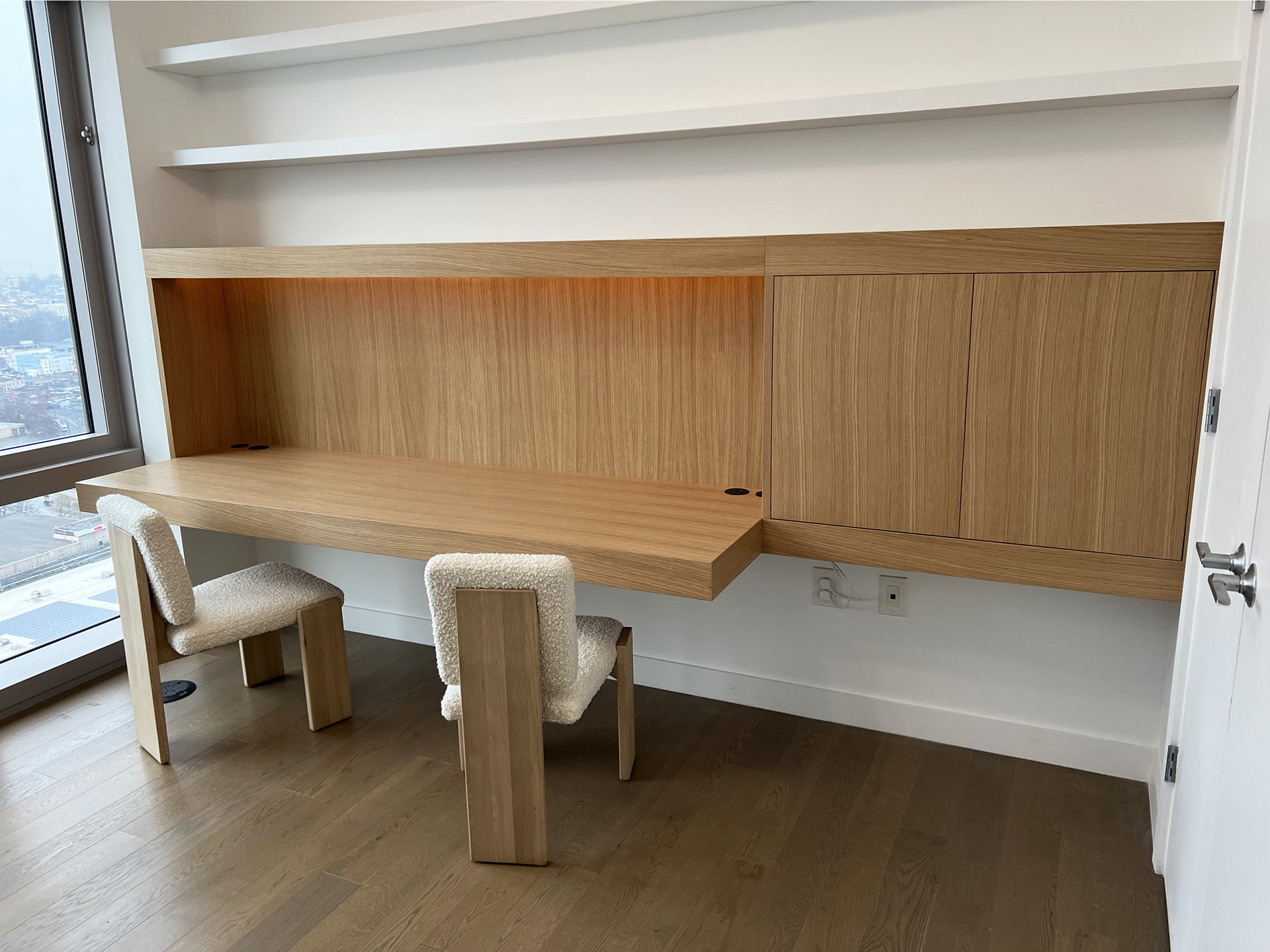 Floating White Oak Desk
