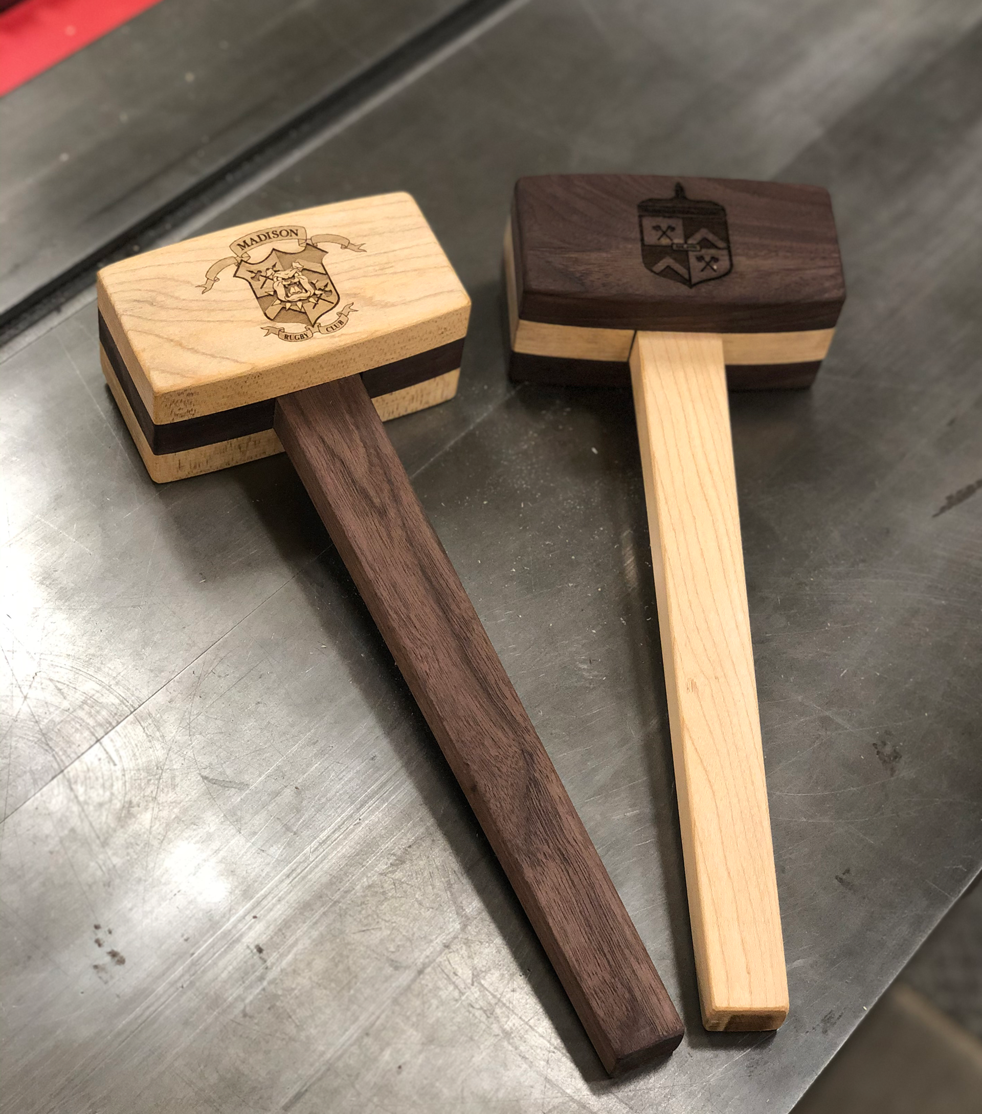 Walnut/Maple JMU Rugby Mallets