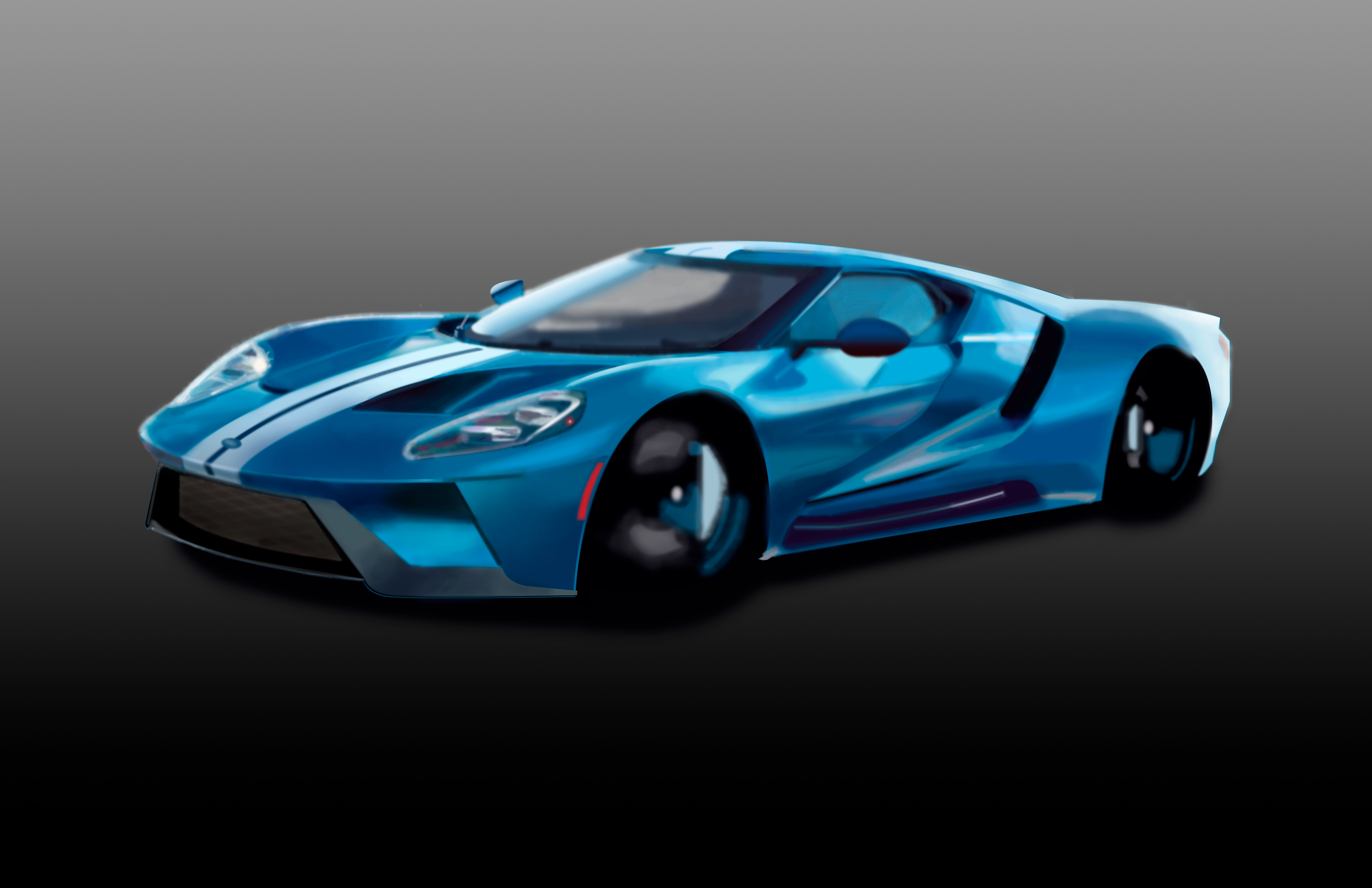 Ford GT Rendered in Photoshop