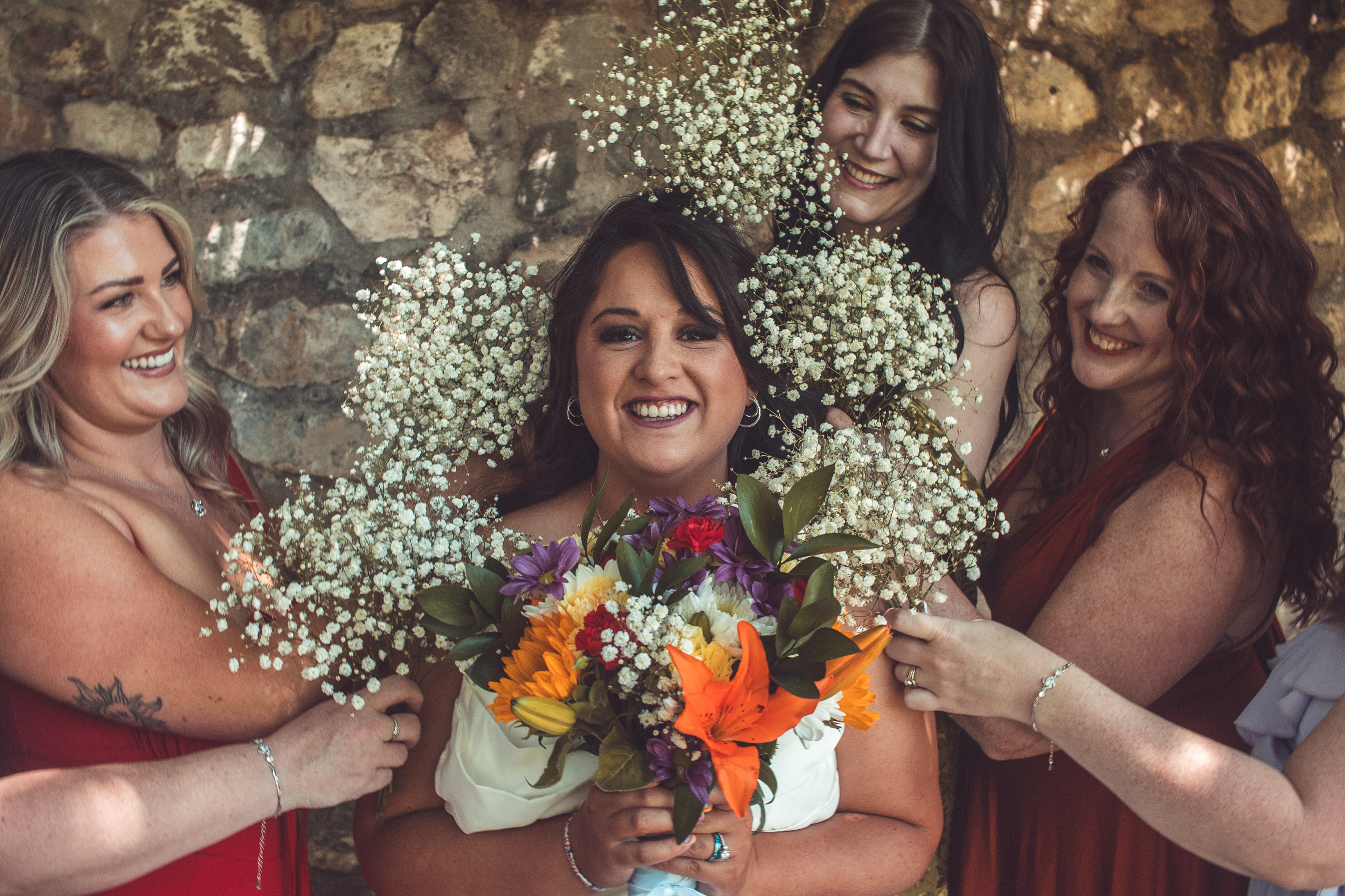 Evan and her Bridesmaids