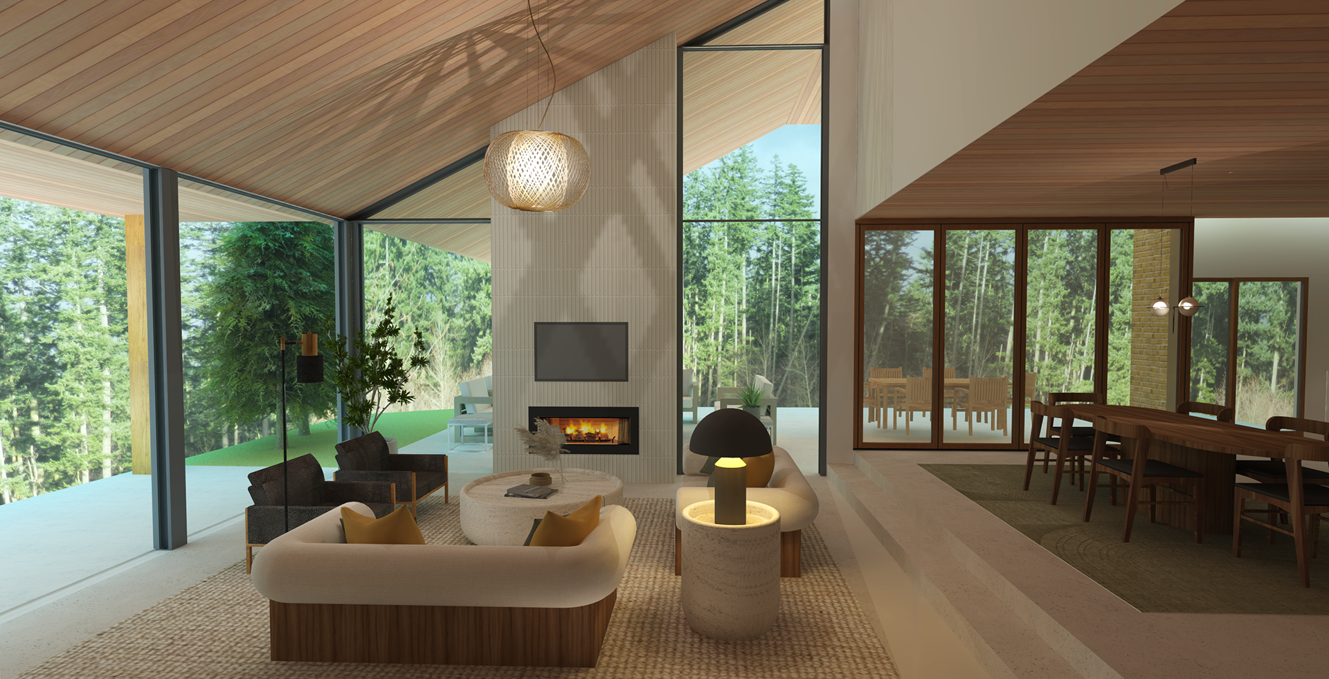 LIVING ROOM/DINING ROOM PERSPECTIVE DRAWING (SKETCHUP/PODIUM)