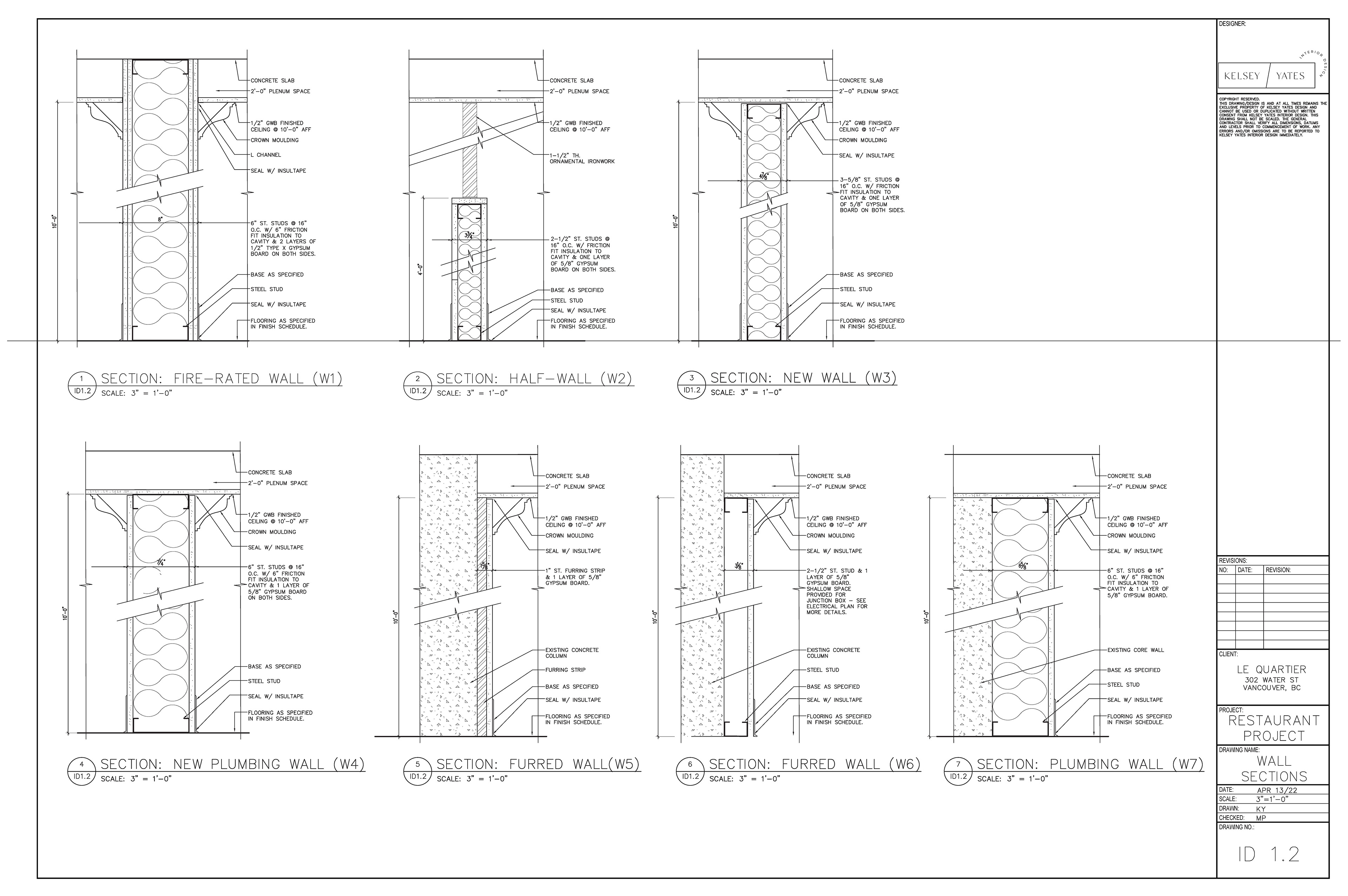 Construction Drawings - Wall Sections (AutoCAD)