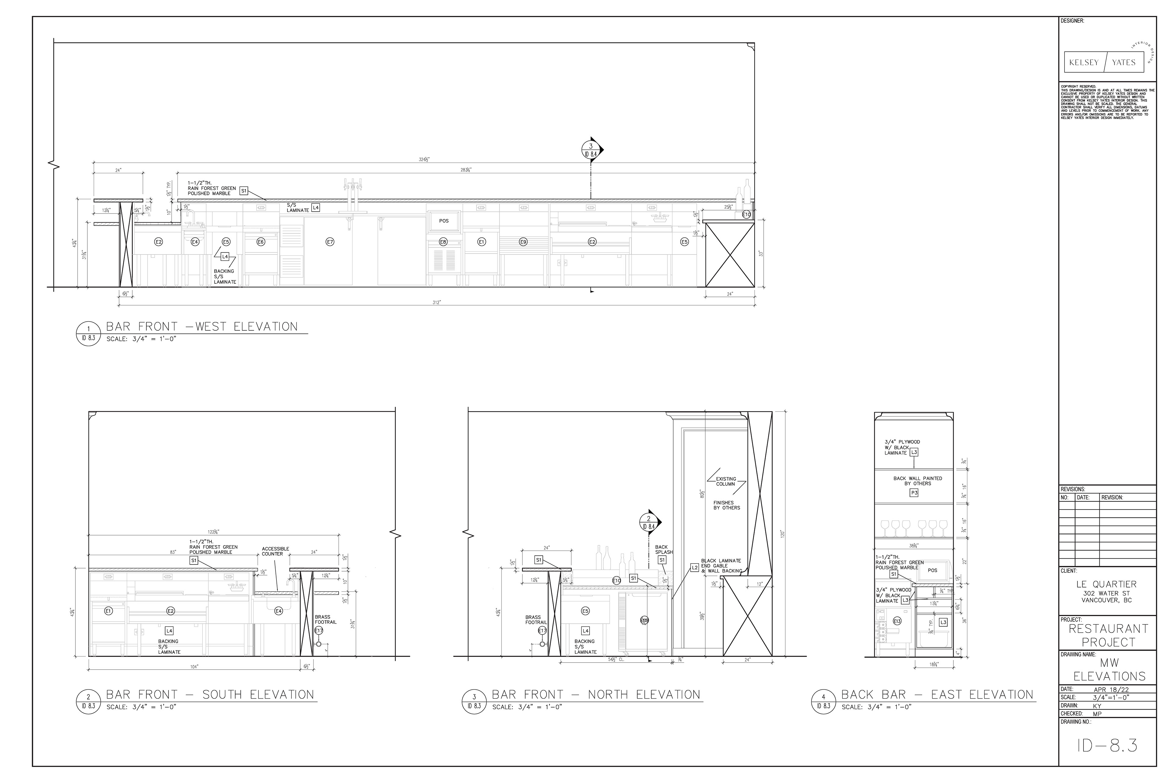 Construction Drawings - Millwork Elevations (AutoCAD)