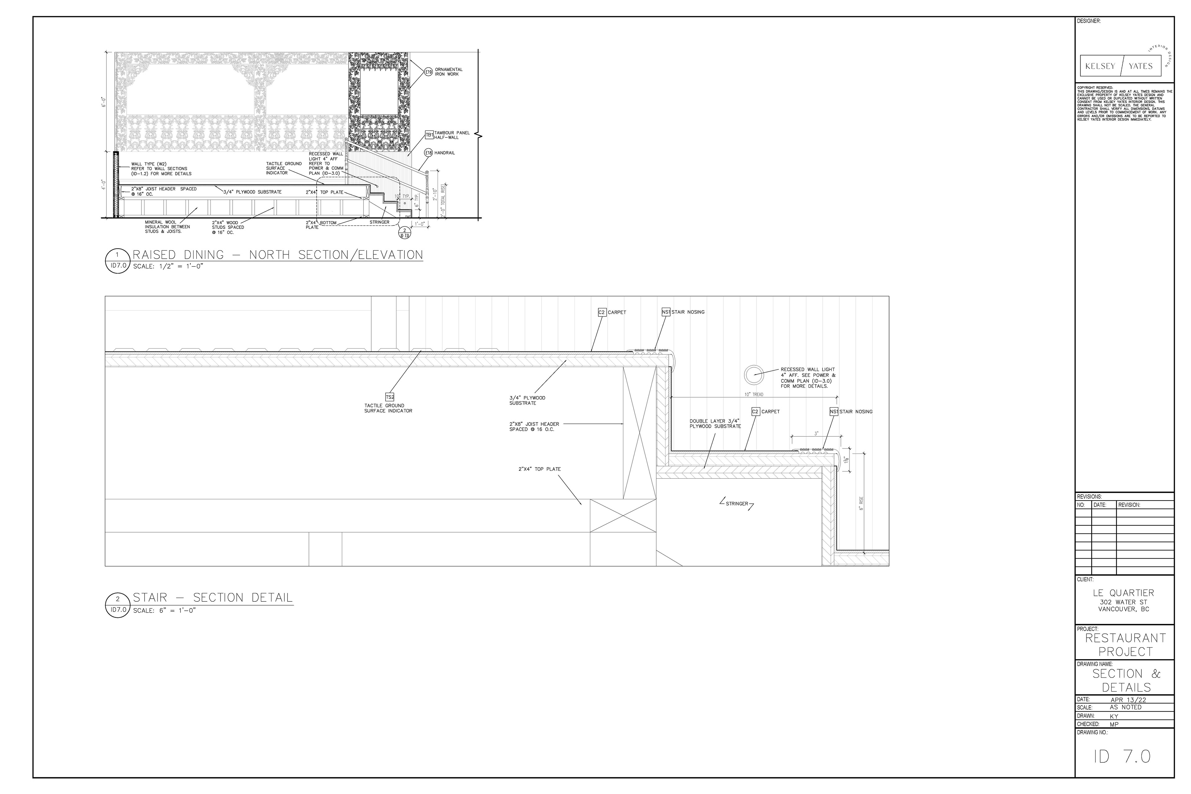 Construction Drawings - Section Elevations (AutoCAD)