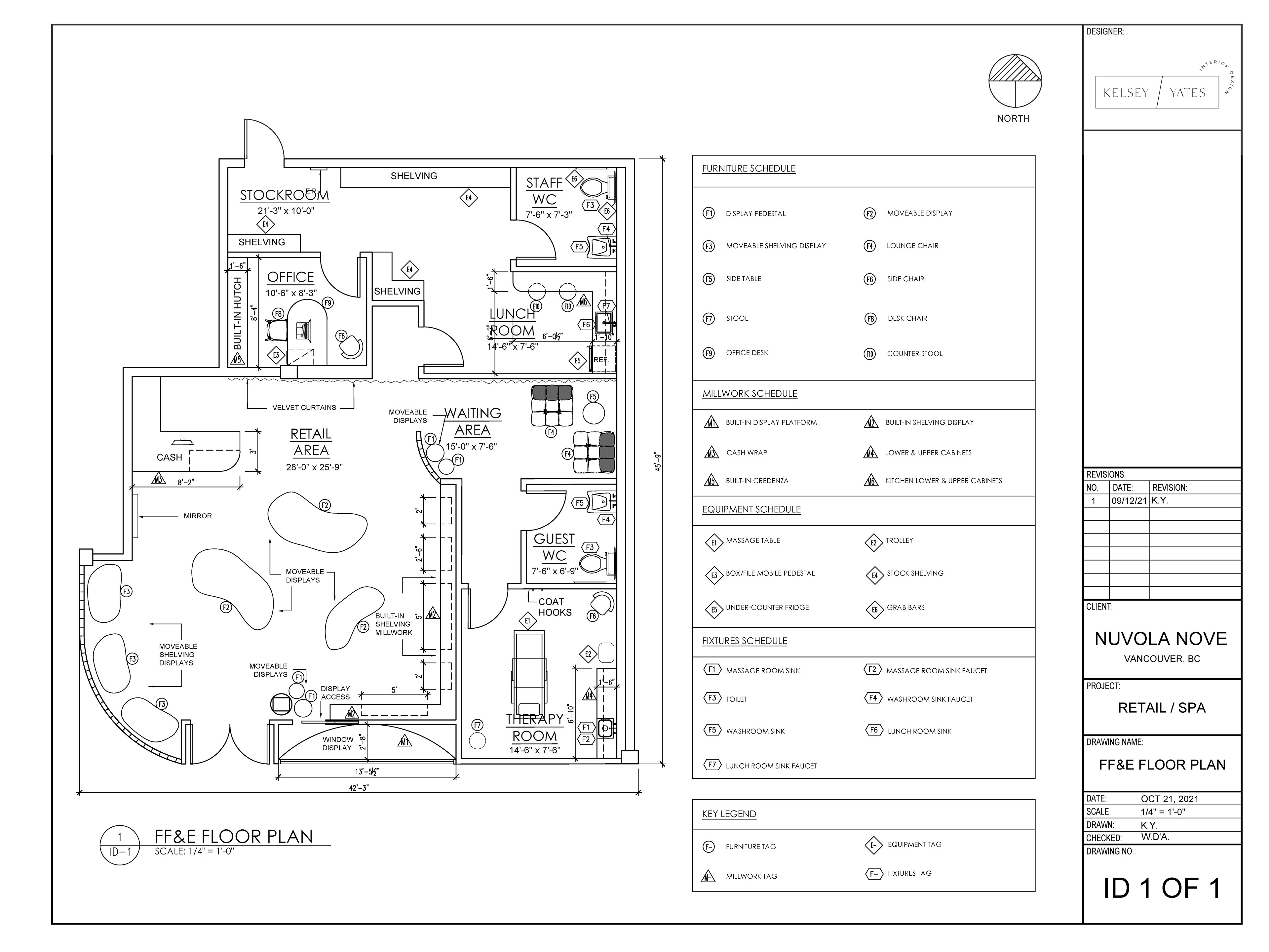 Furniture, Fixtures & Equipment Floor Plan - (AutoCAD)