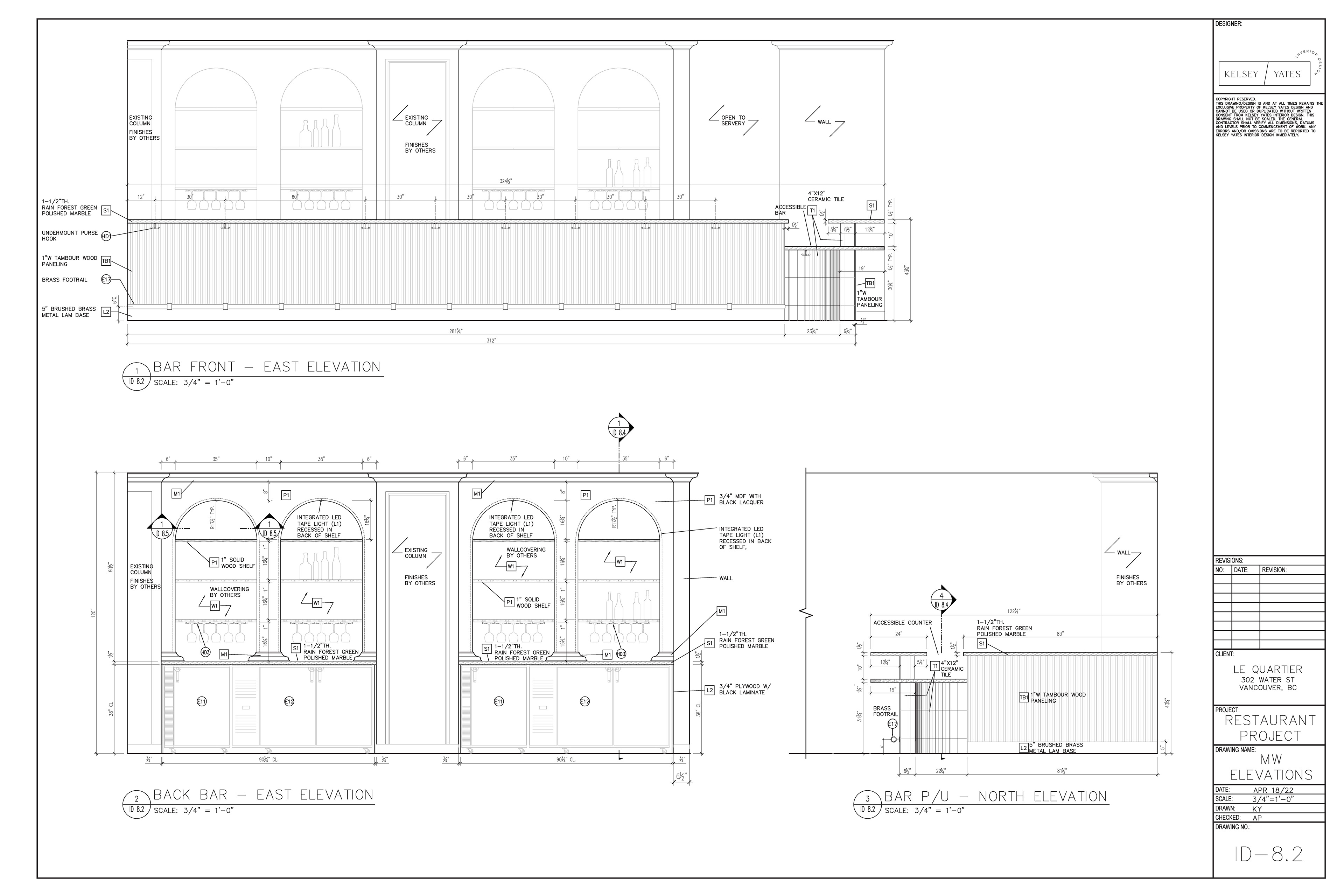 Construction Drawings - Millwork Elevations (AutoCAD)
