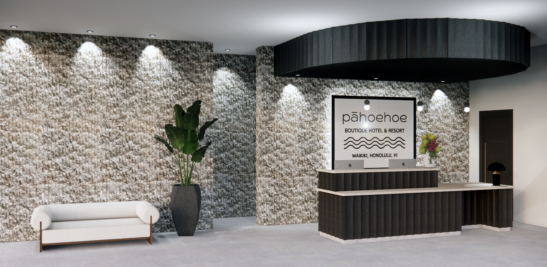 Hotel Reception Perspective (Sketchup / Enscape)