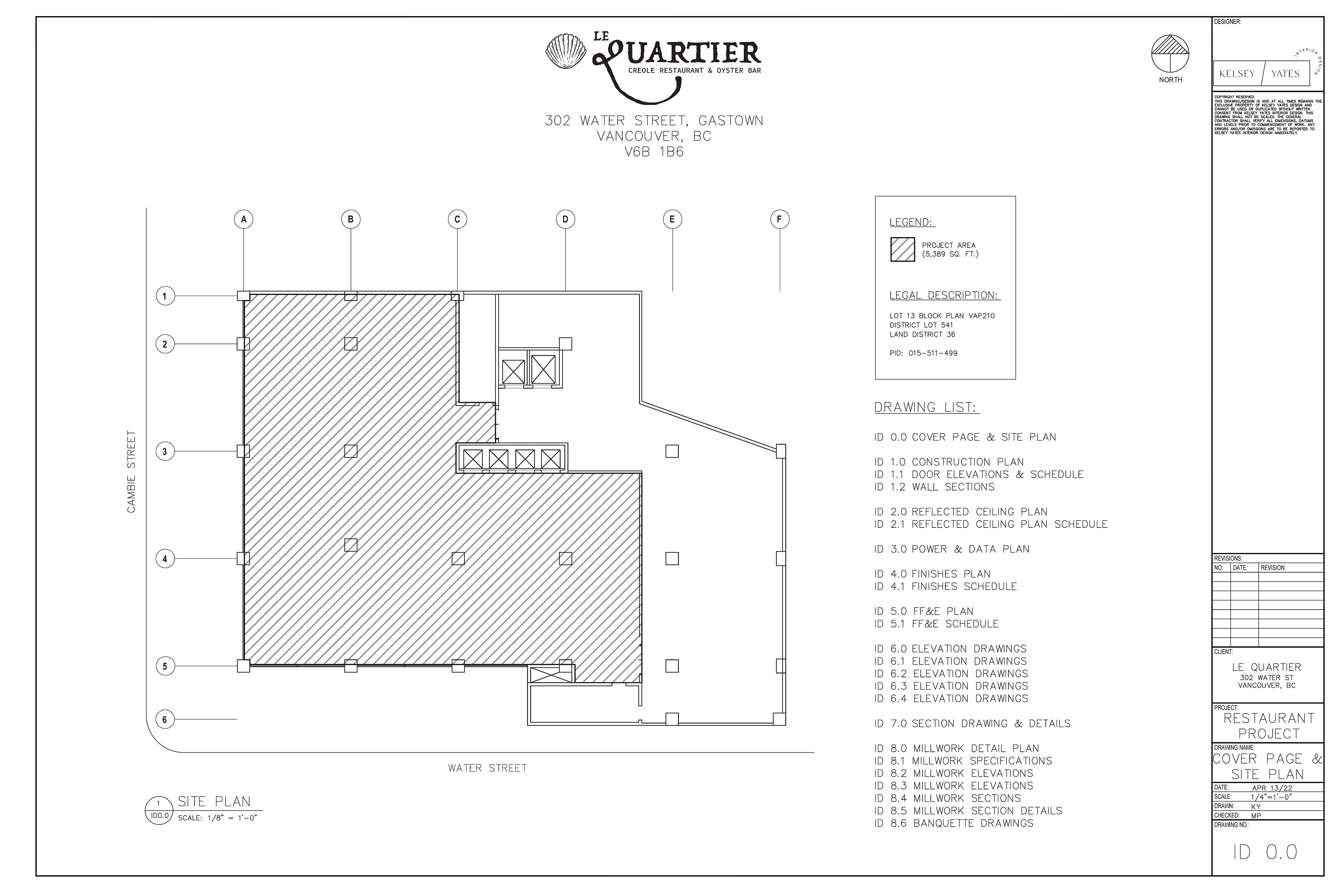 Construction Drawings - Cover Page (AutoCAD)