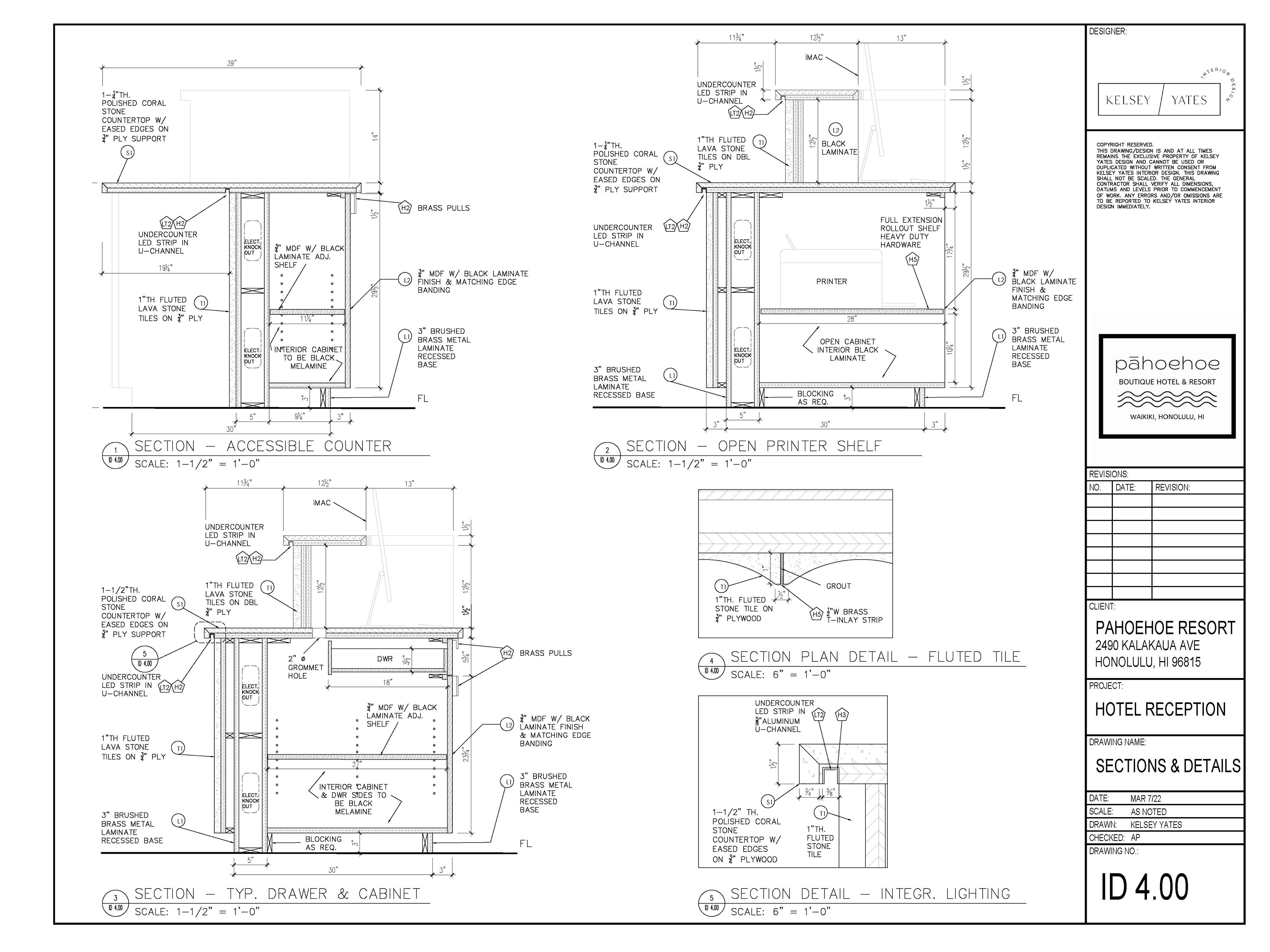 Millwork Drawings - Section & Details (AutoCAD)