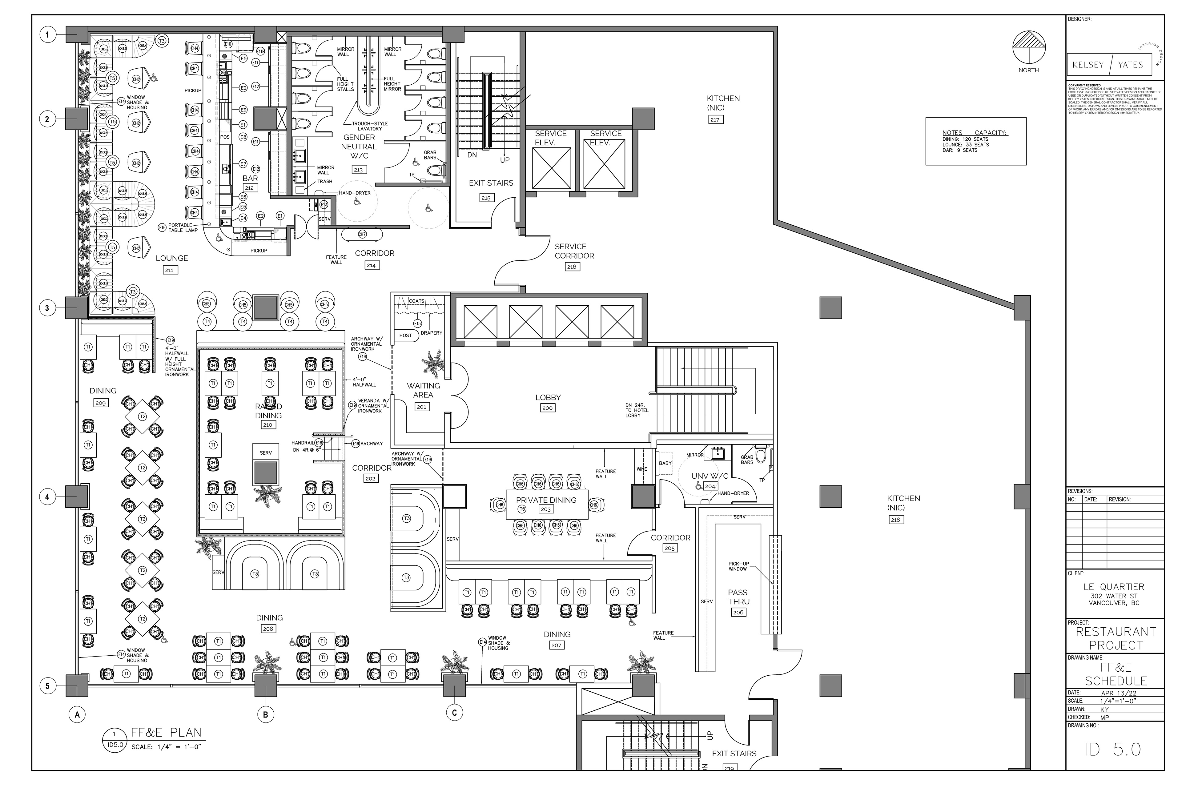 Construction Drawings - FF&E Plan (AutoCAD)