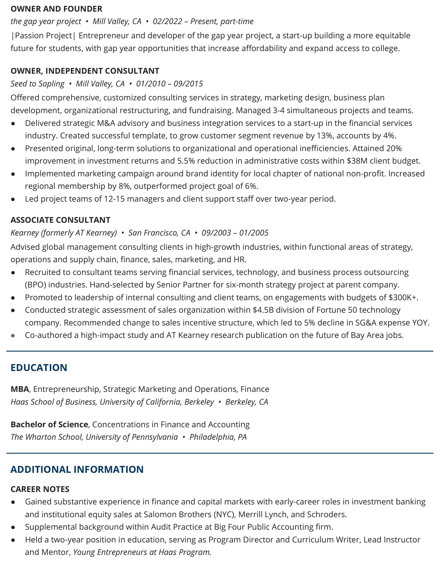 Katherine Cope CV, Resume page 2