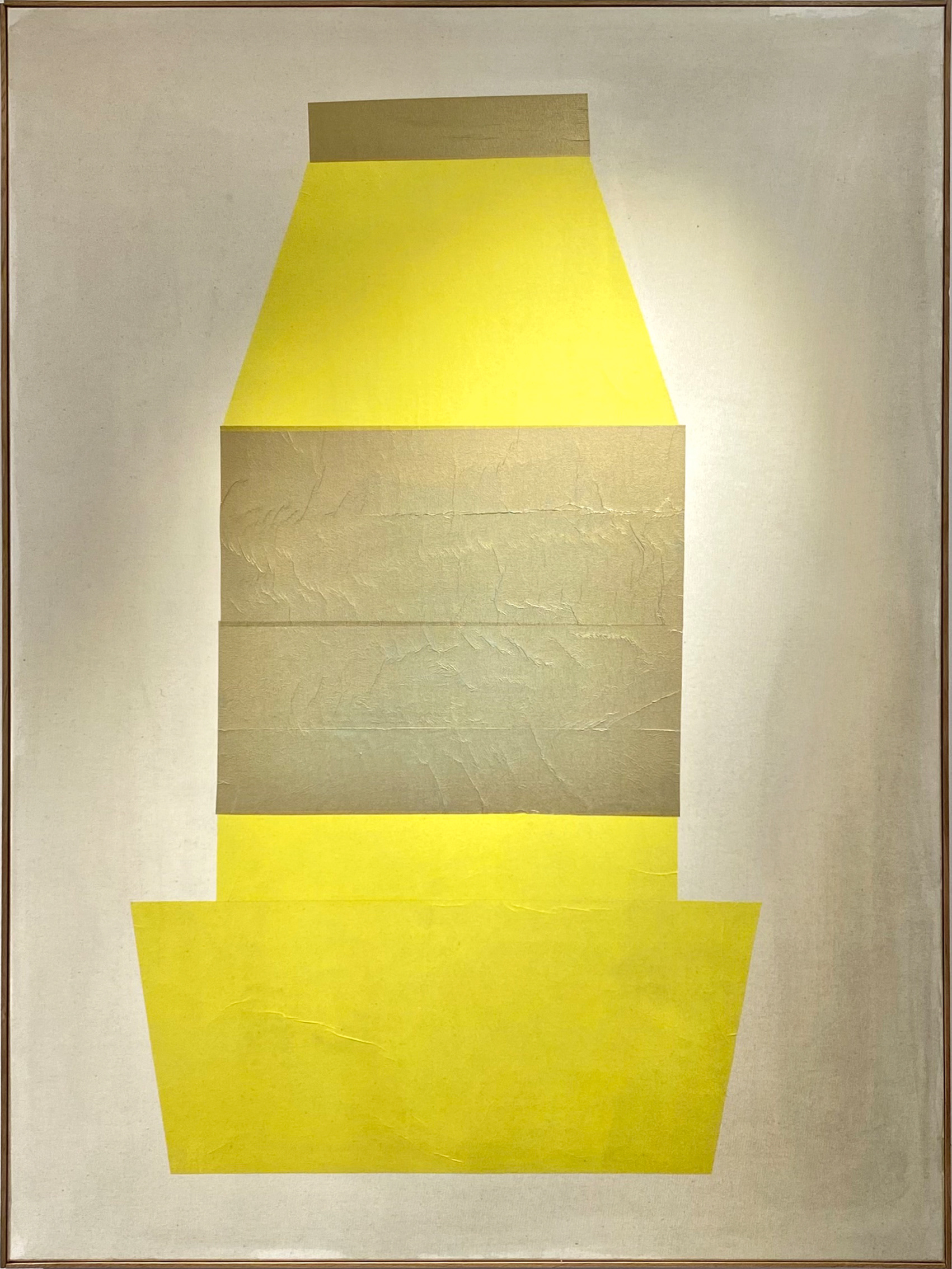 Untitled (Yellow and Gold) 2020 / 140 x 100 cm / Silkpaper and acrylic on canvas