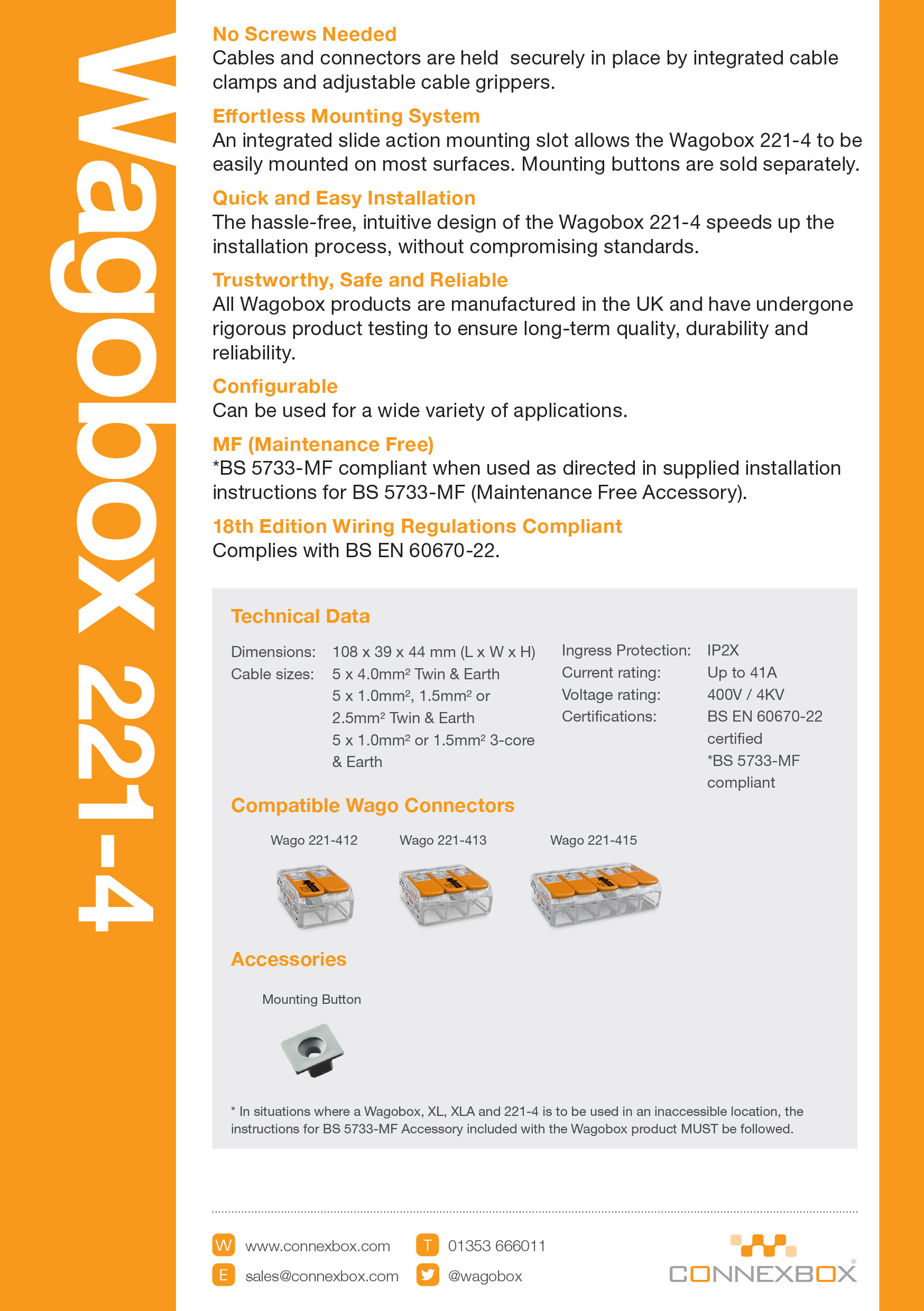 Product information flyer - back