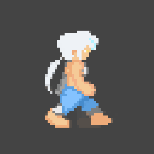 Secondaly we had to practice animation, since some people didn't have practice animation not even pixel art, so he asked us to make a normal walk animation for our characters in pixel art.