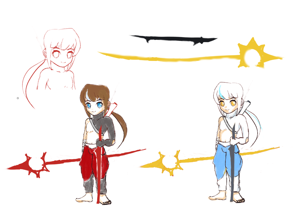 This was the homework for a class name "Game Art" taught by the Prof. Sebastian StammVer perfil de Prof. Sebastian Stamm. Firstly we had to come up with basic character designs for a diorama for a game.