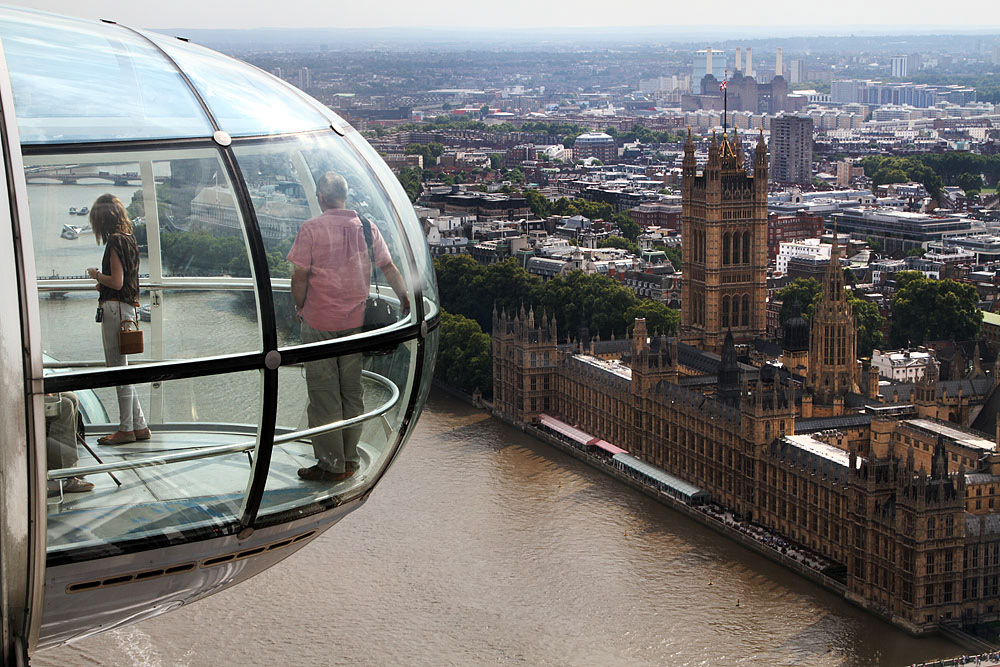 Aussicht vom London Eye auf den Westminster Palace