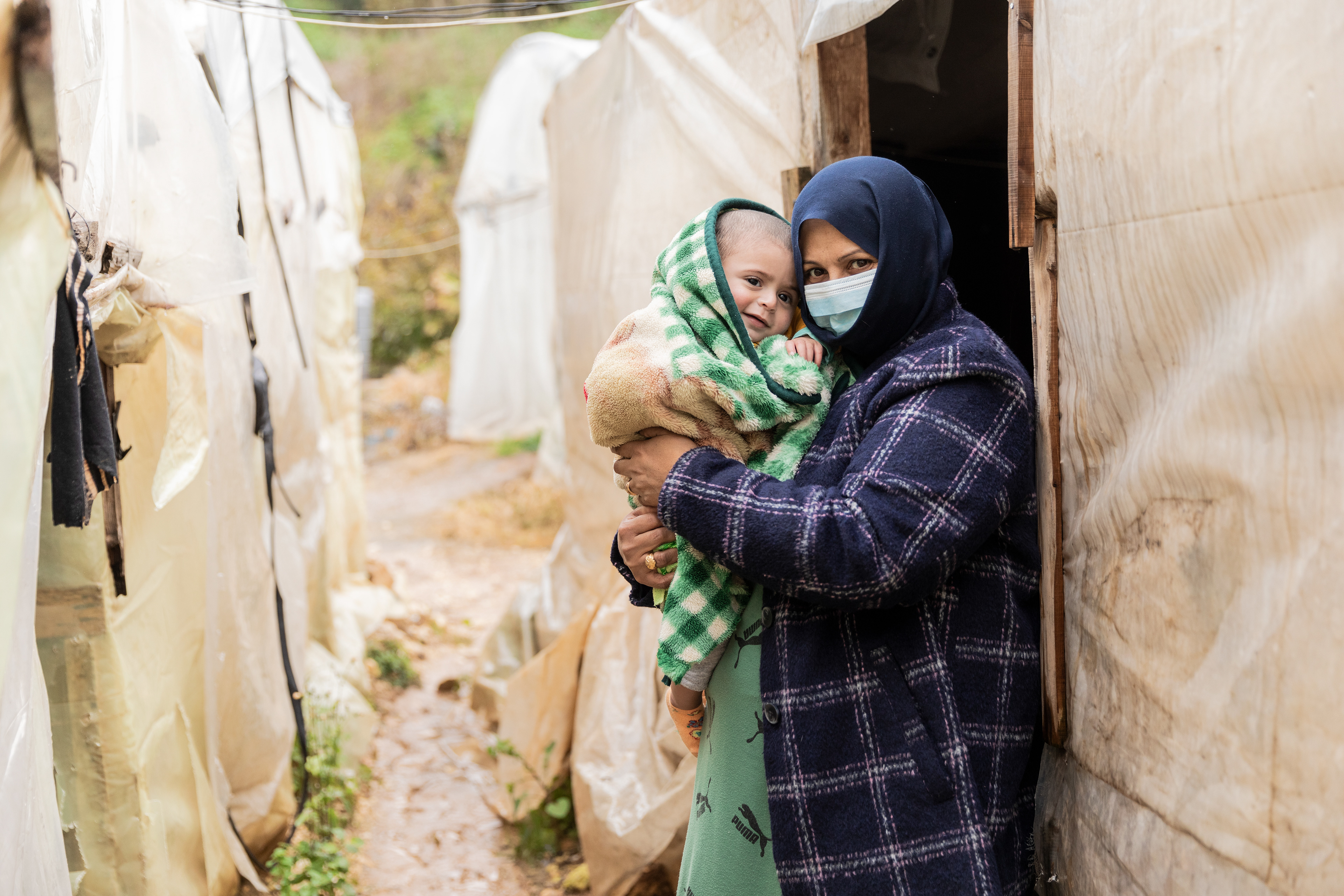 This woman, like many other people in Lebanon, is struggling to secure food for her children and make them feel safe inside the tent. Her kids were deprived of the food they require and desire due to the increasing food prices. During winter storms, they cannot sleep due to the cold and heavy rains.