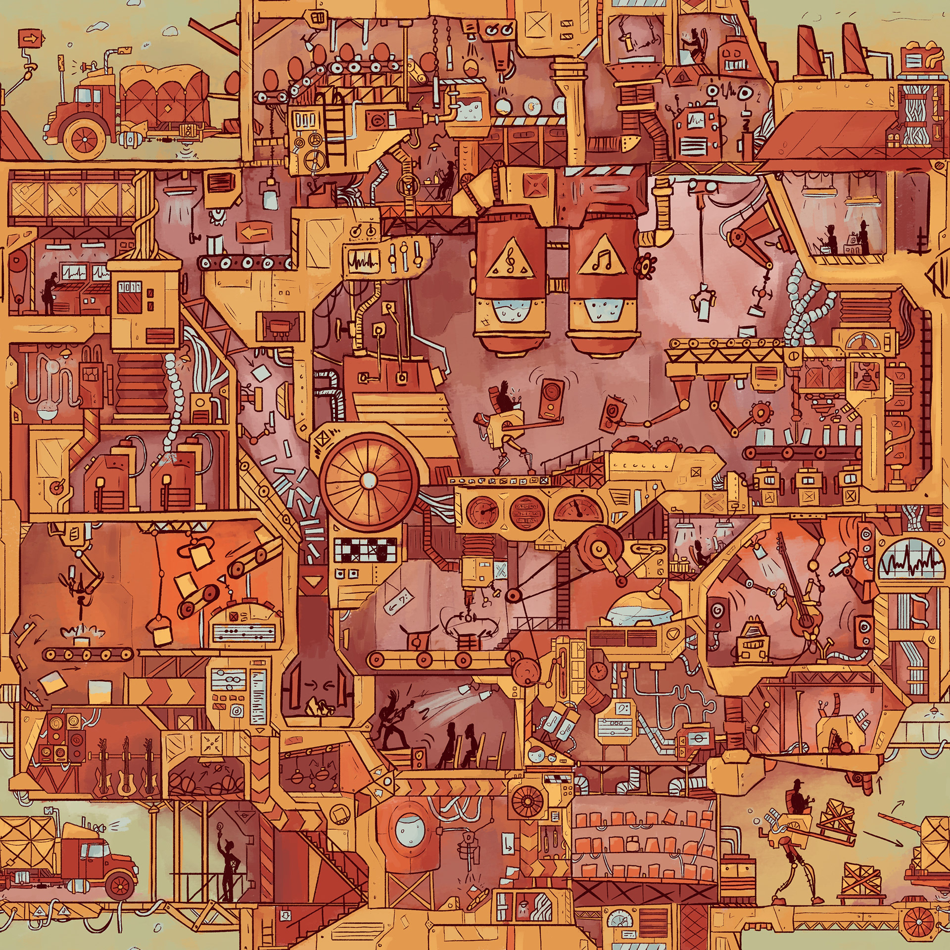 Unendliche Musik Fabrik Illustration