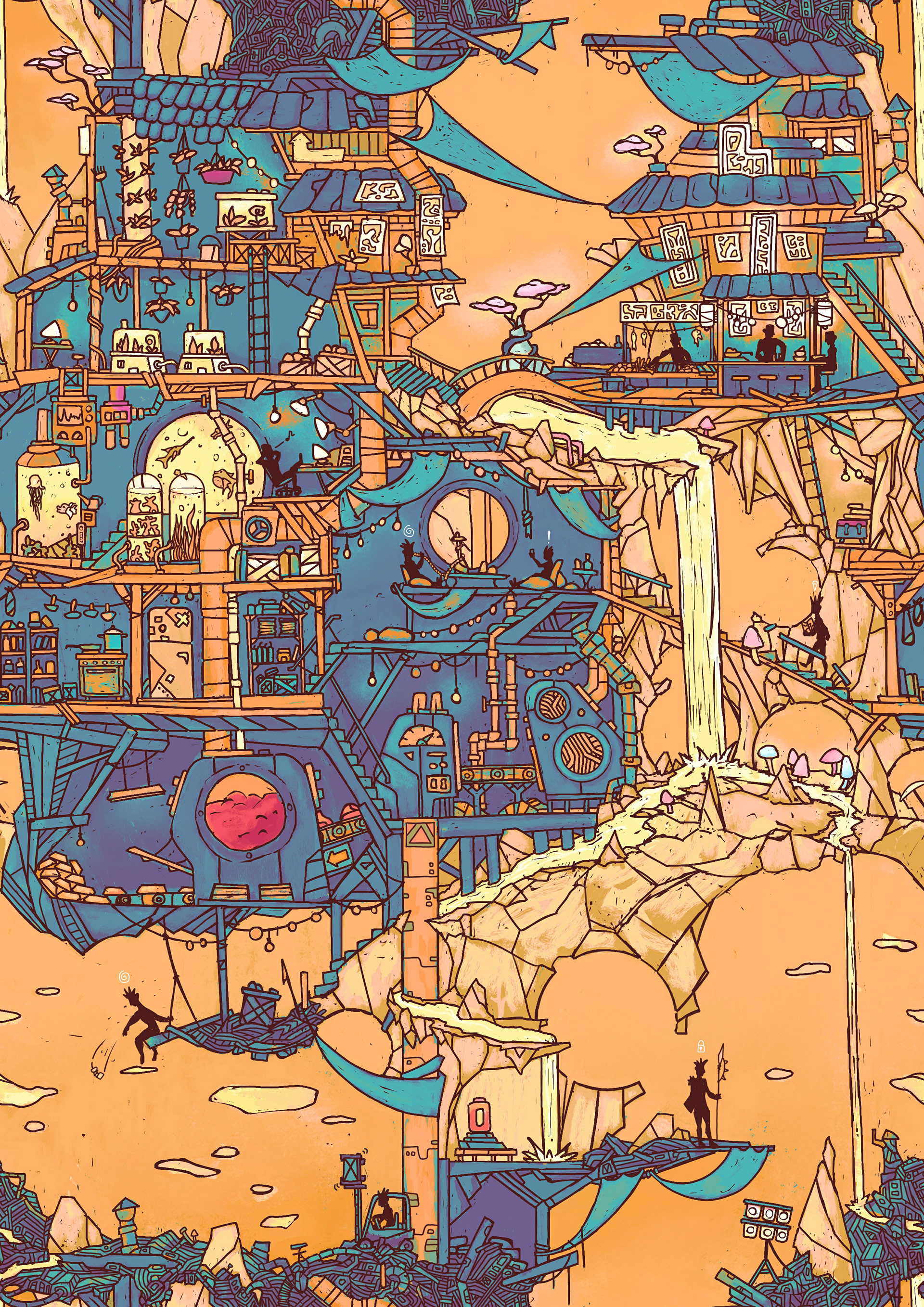 Unendliche Höhlen Bunker Illustration