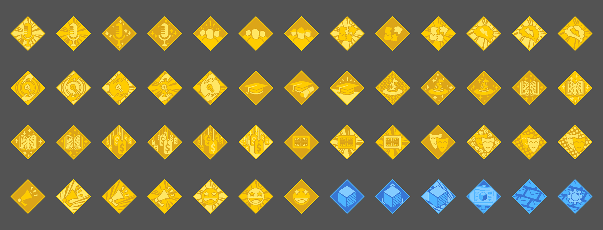 soziale, technische Skill Icons & Varianten