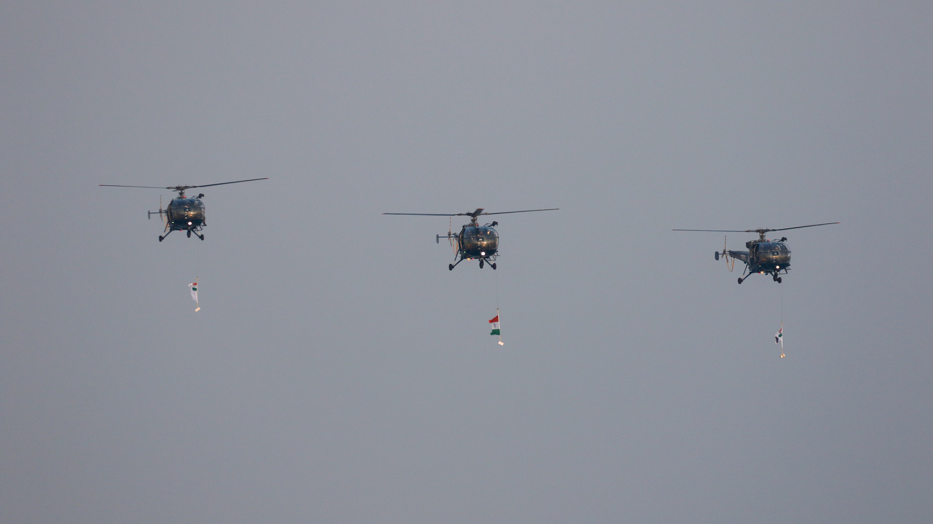 The Banner Formation, led by Cdr Bansidhar Yadav and flanked by Cdr Arun Raj and Maj Sibhi Vargas