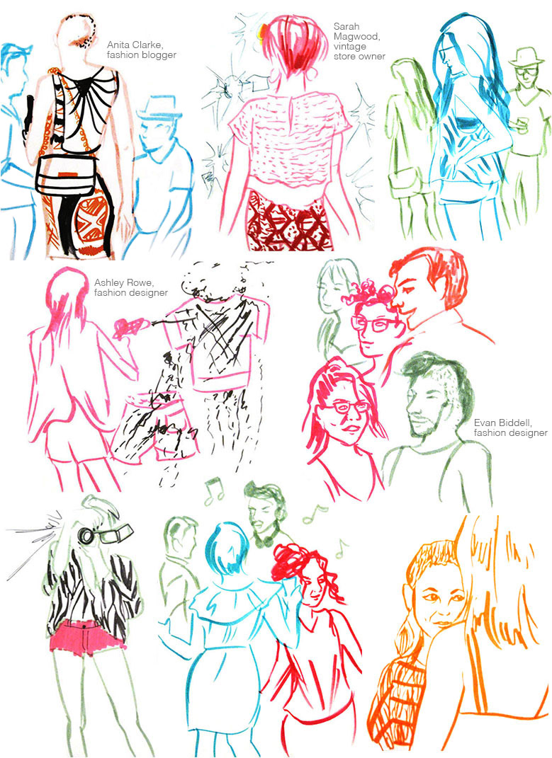 live sketches from 2012 Textstyle's 4th Anniversary party at Daniel Faria Gallery in Toronto