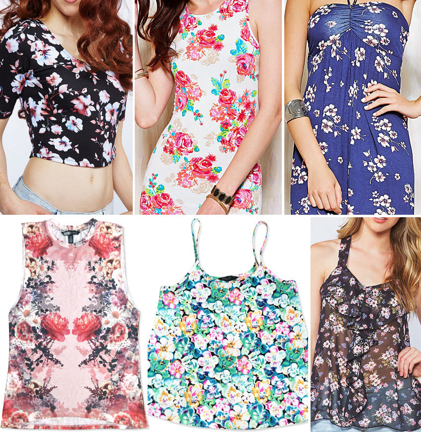 Trendy spring summer womens fashion surface textile graphics in floral, watercolour pattern
