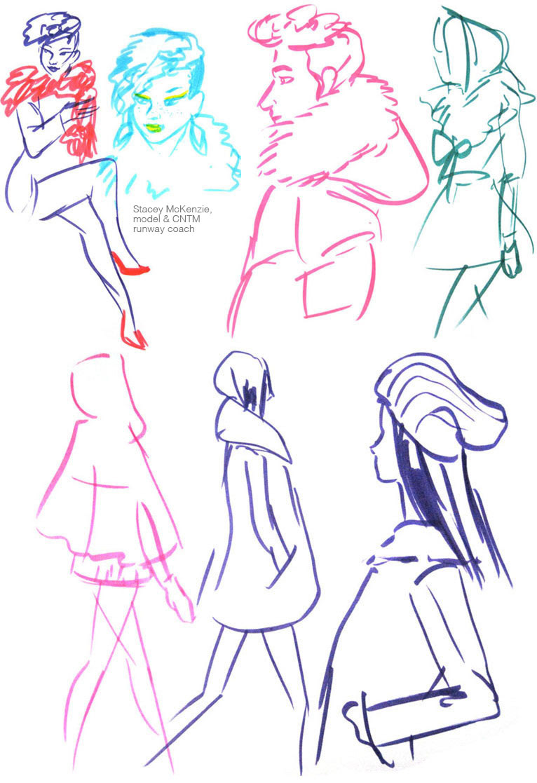 live runway sketches from Spring 2012 Toronto Fashion Week at David Pecaut Square in Toronto