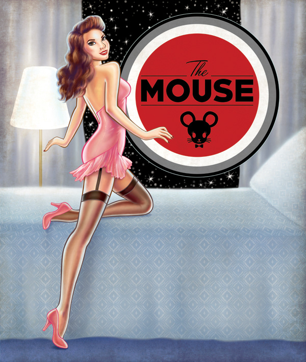 portrait illustration digital painting of client as a vintage pin-up girl