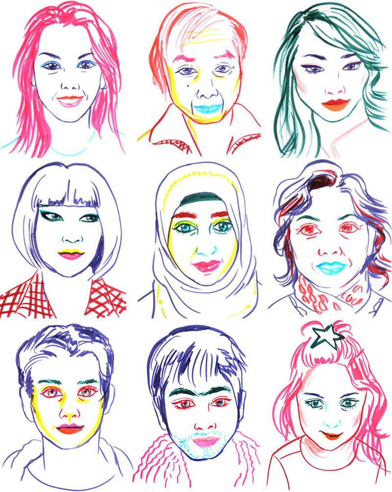 live portrait sketches at the 2012 Spring Shop 'Til You Drop by LOULOU magazine at Fairview Mall in Toronto