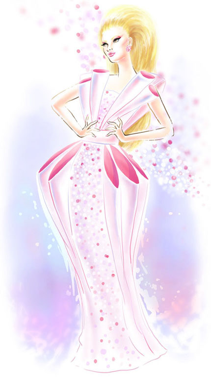 digital painting of my favourite dress (by Golnaz Ashtiani) from the 2012 White Cashmere Fashion Show in Toronto