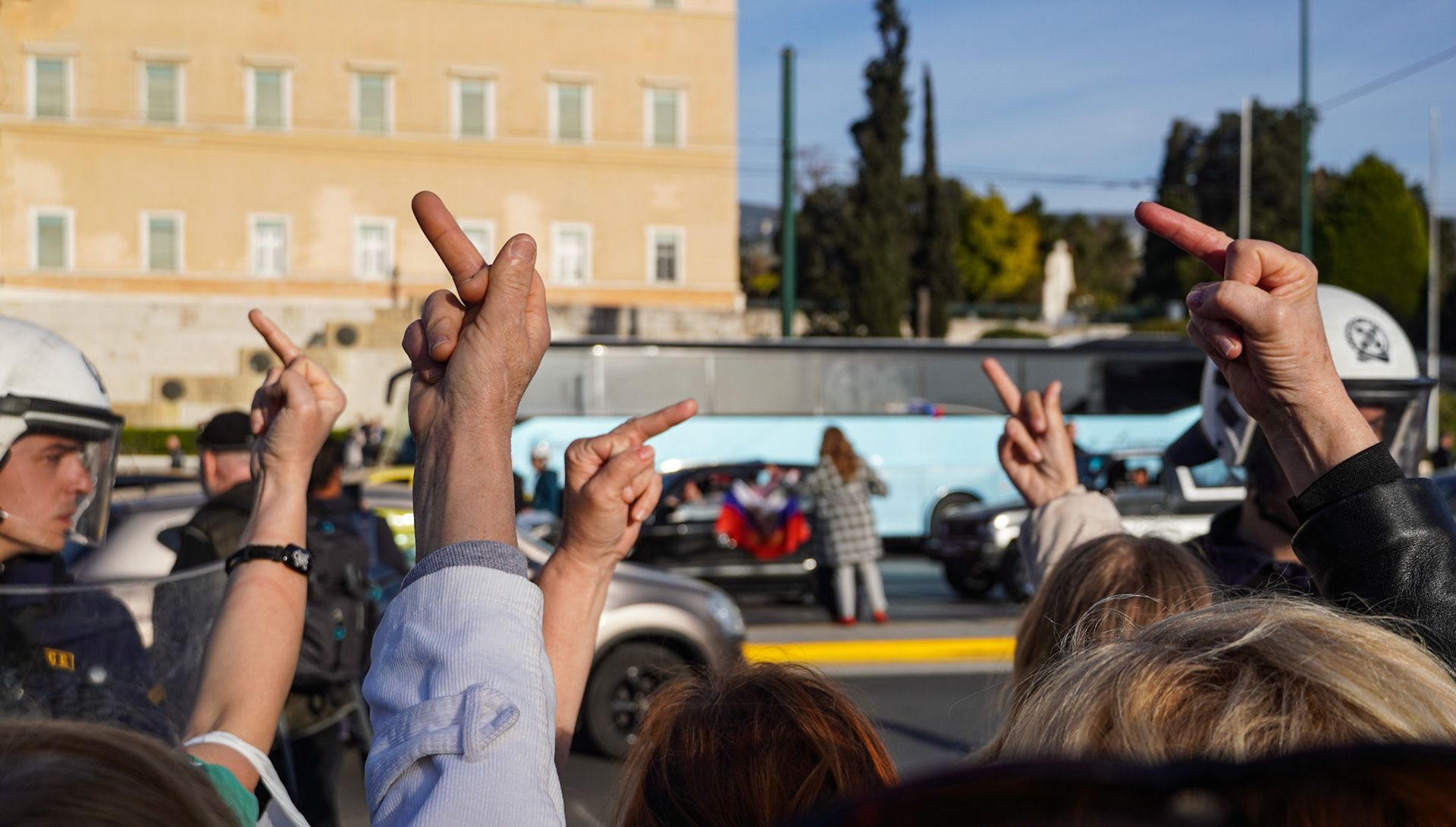 Protographs from Ukarine war protests in Athens, Greece