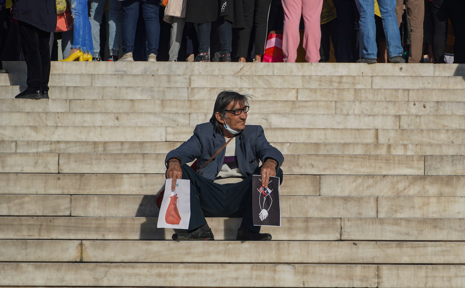 Protographs from Ukarine war protests in Athens, Greece
