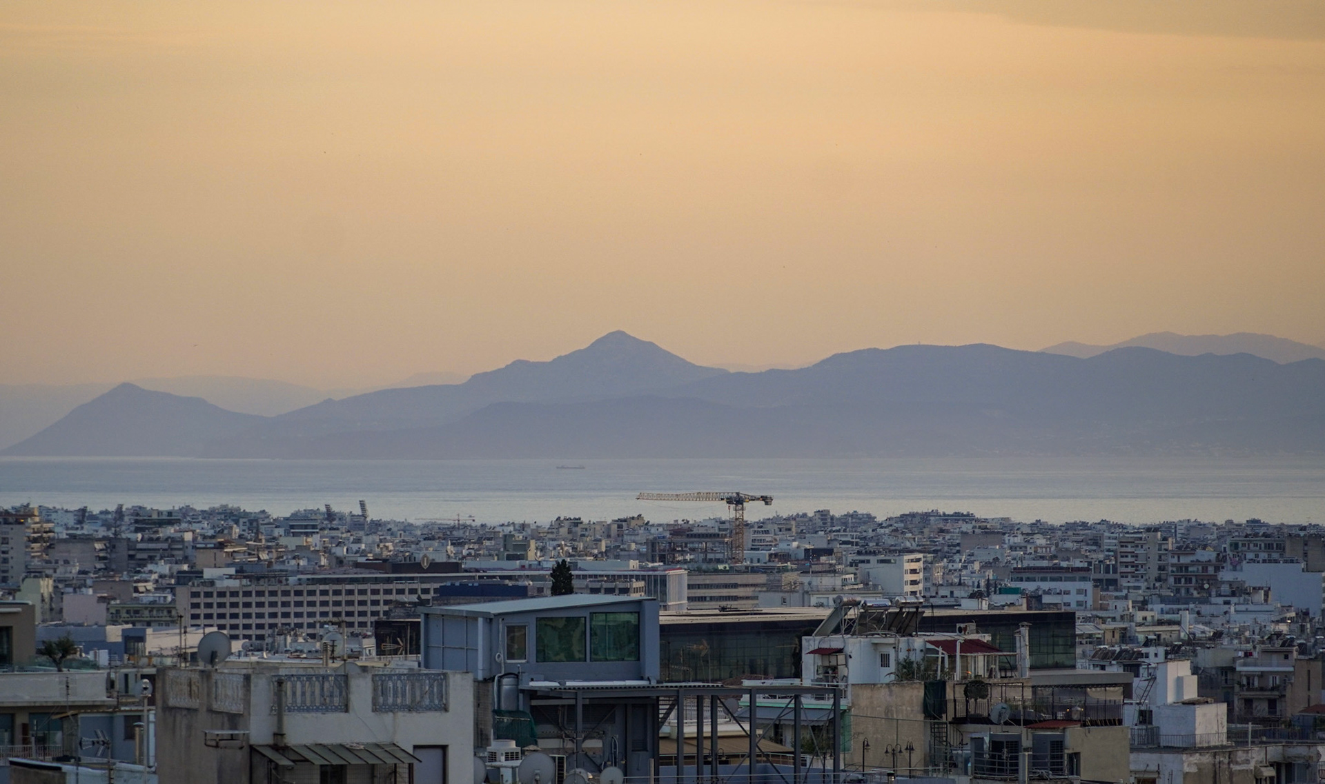 Dusk in Athens, Greece