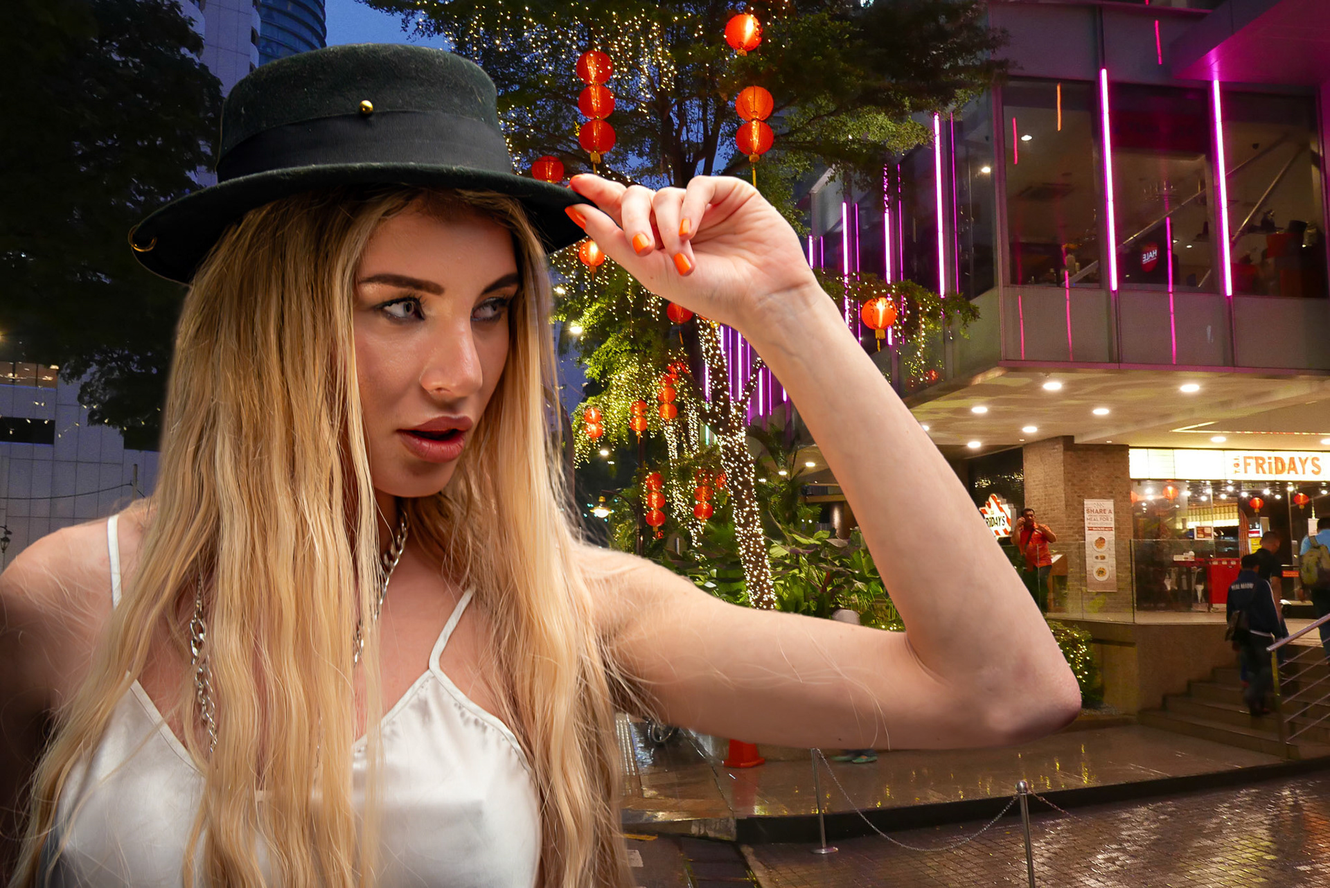 Anna out on the town.