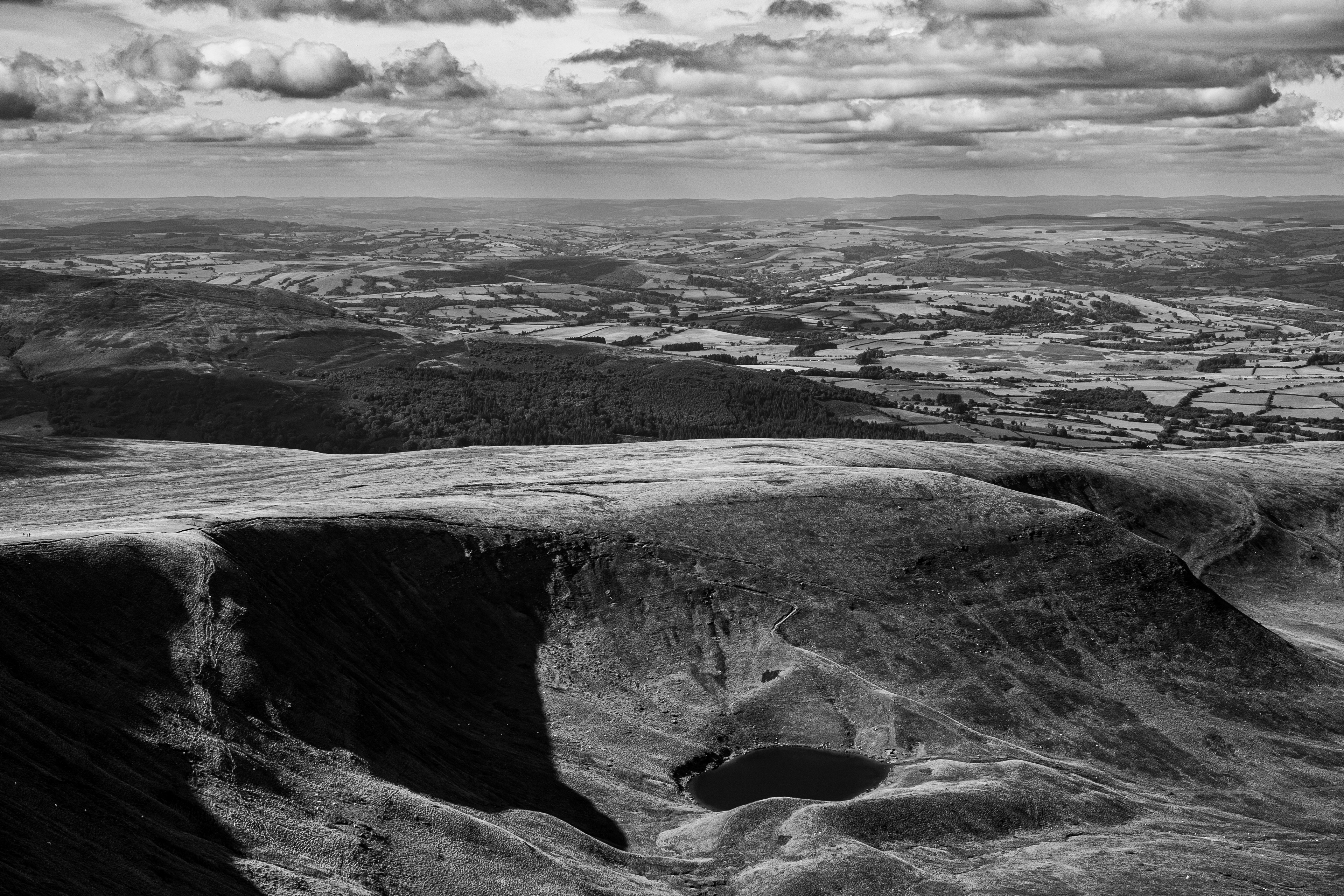 view from the top of p y fan Brecon Beacons Wales