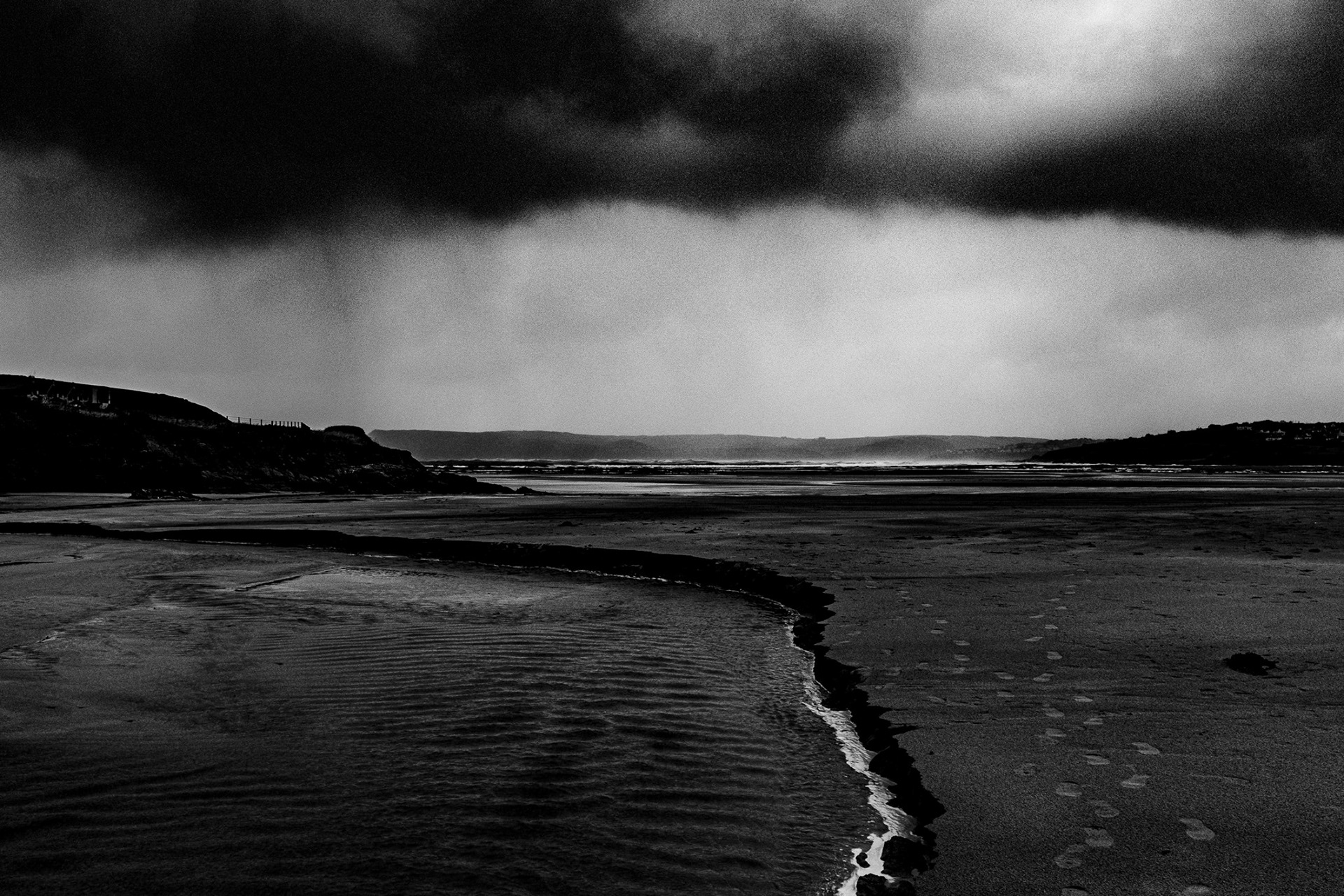 Hawkers cove, Cornwall, England on a stormy day