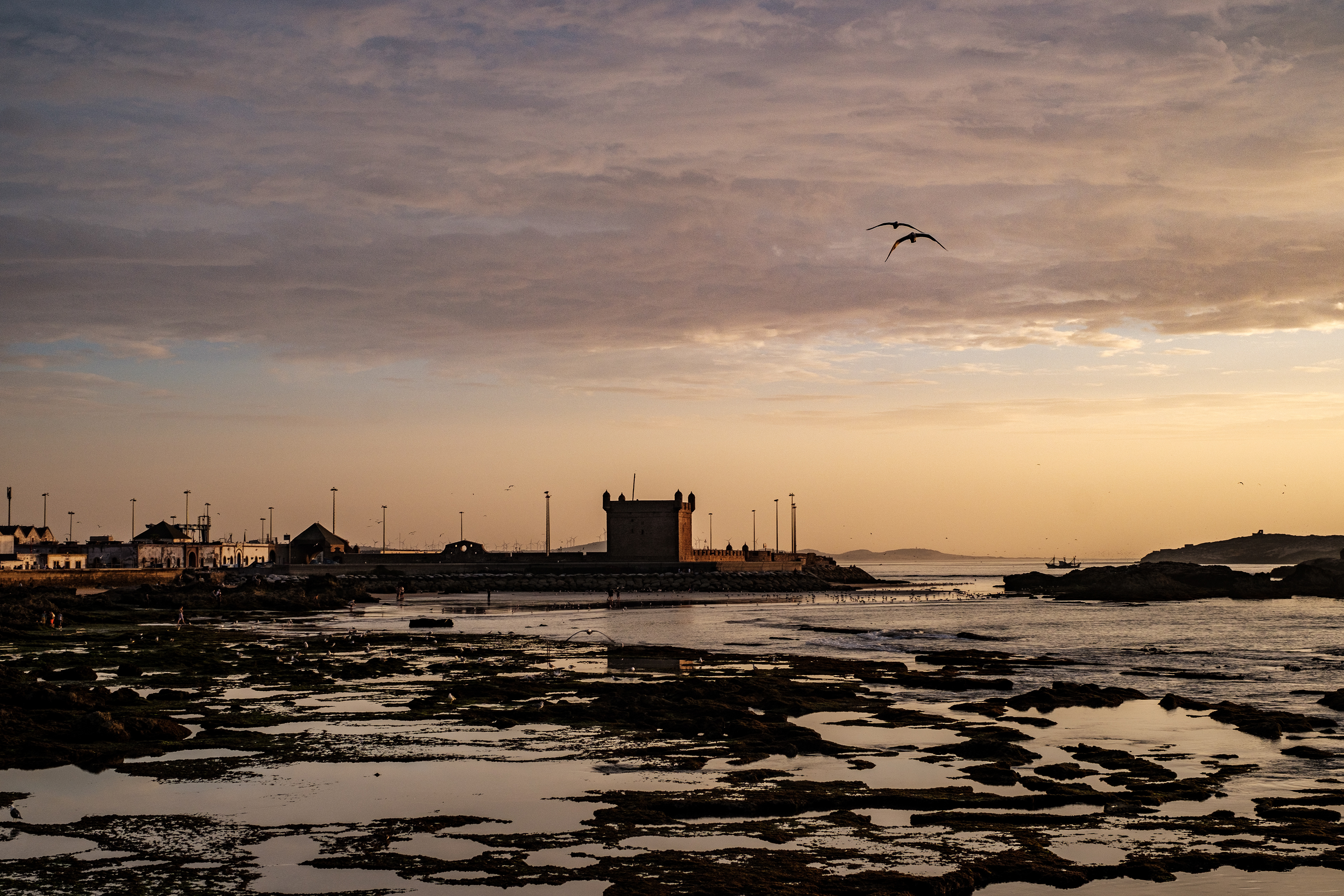 essaouira Morocco at sunset castle