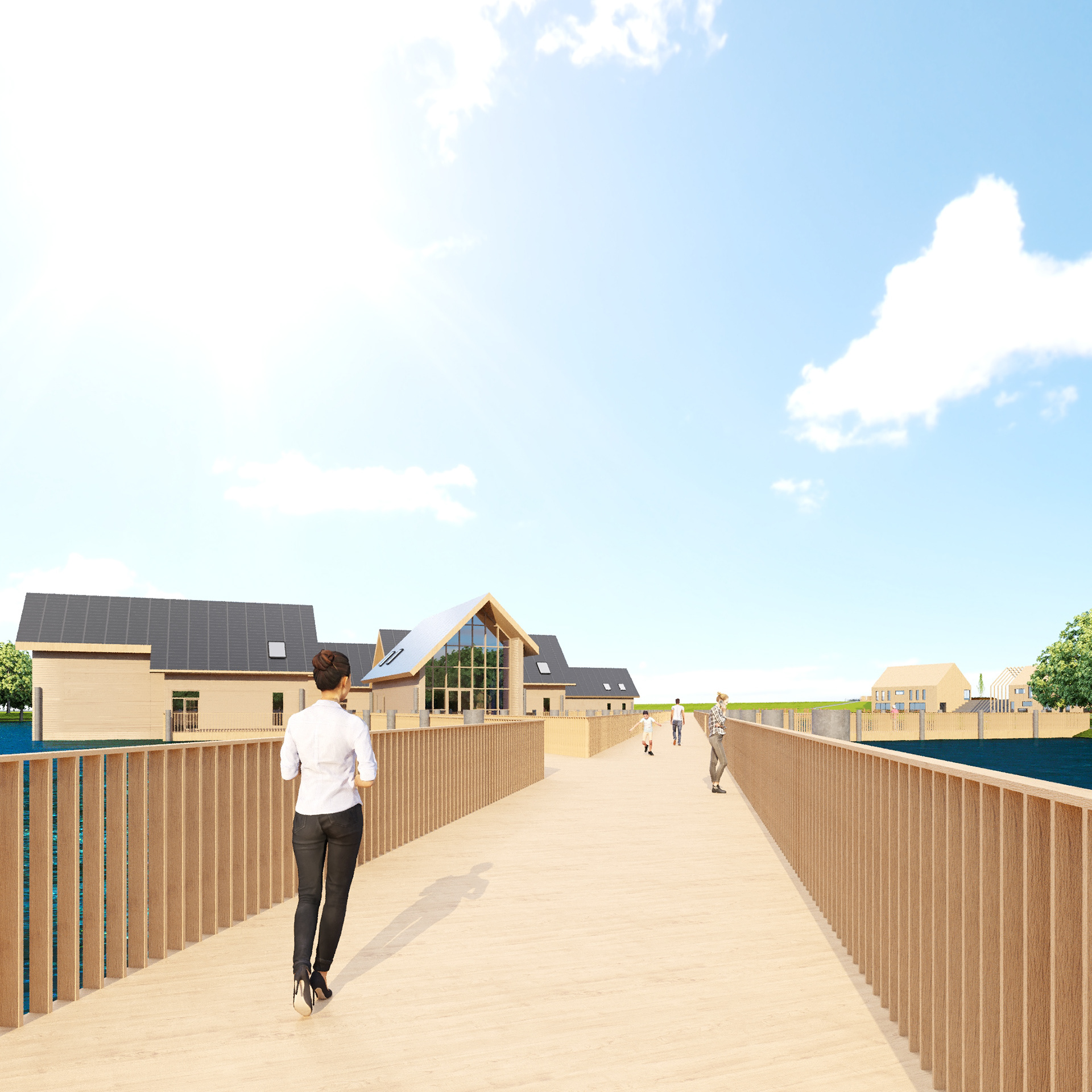 Zicht over het wandelpad