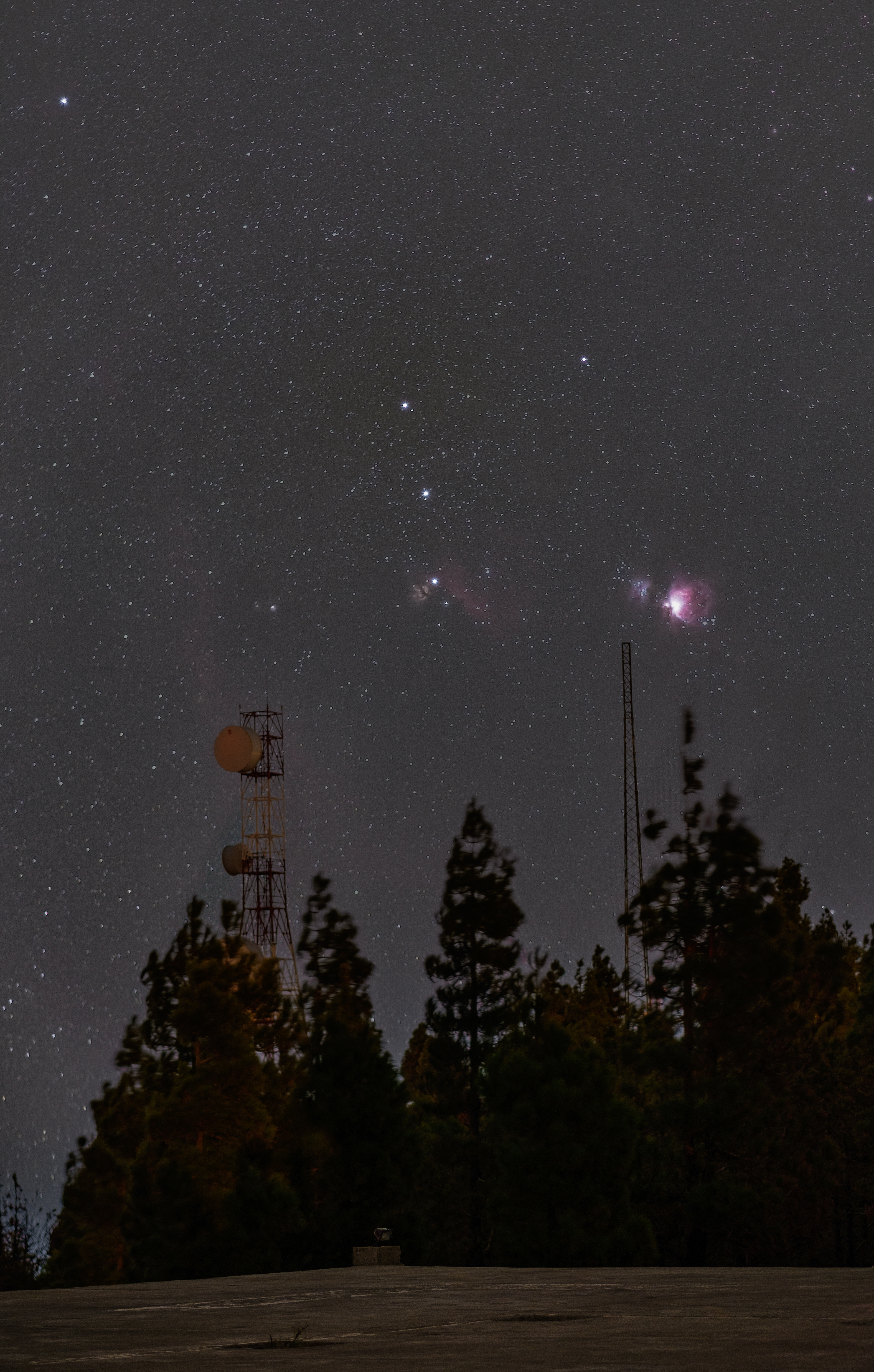Cinturón de Orión y Gran Nebulosa de Orión - Helipuerto Pico de las Nieves